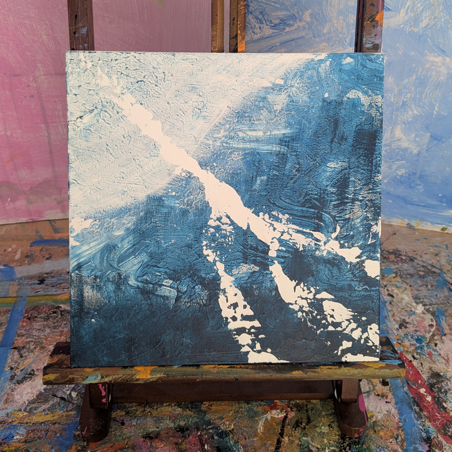 Sans titre 0712D - peinture acrylique originale 25x25cm (2025)