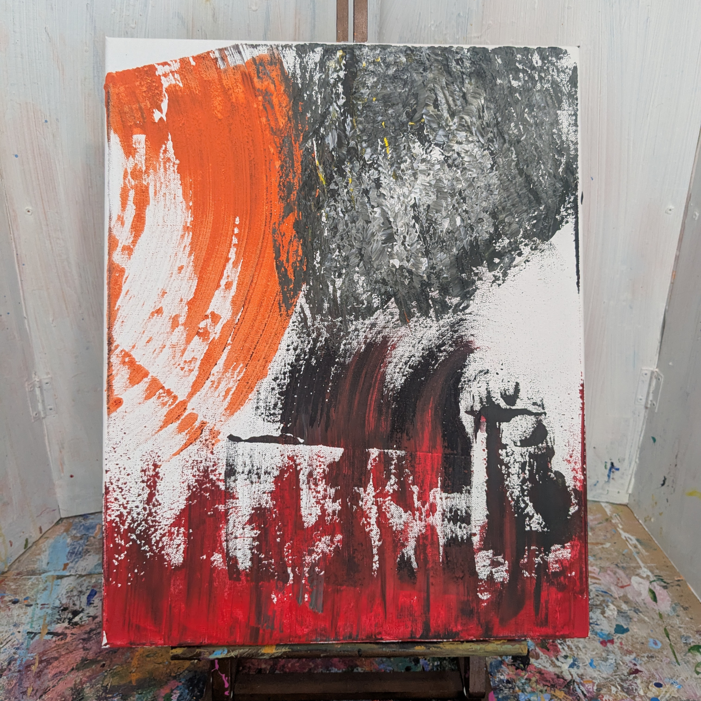 Sur le feu - peinture acrylique originale 40x50cm (2025)