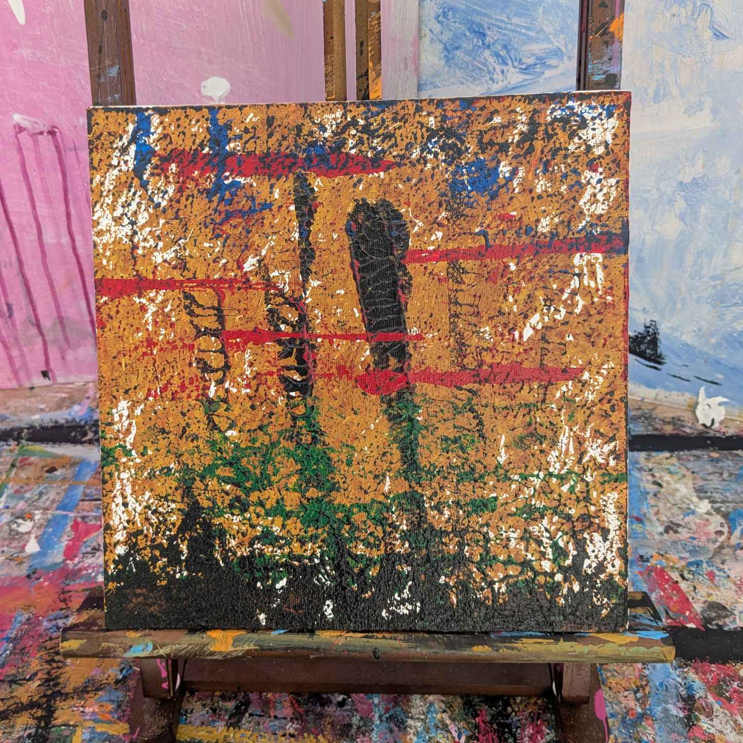 Sans titre 0805C - peinture acrylique originale 25x25cm (2025)