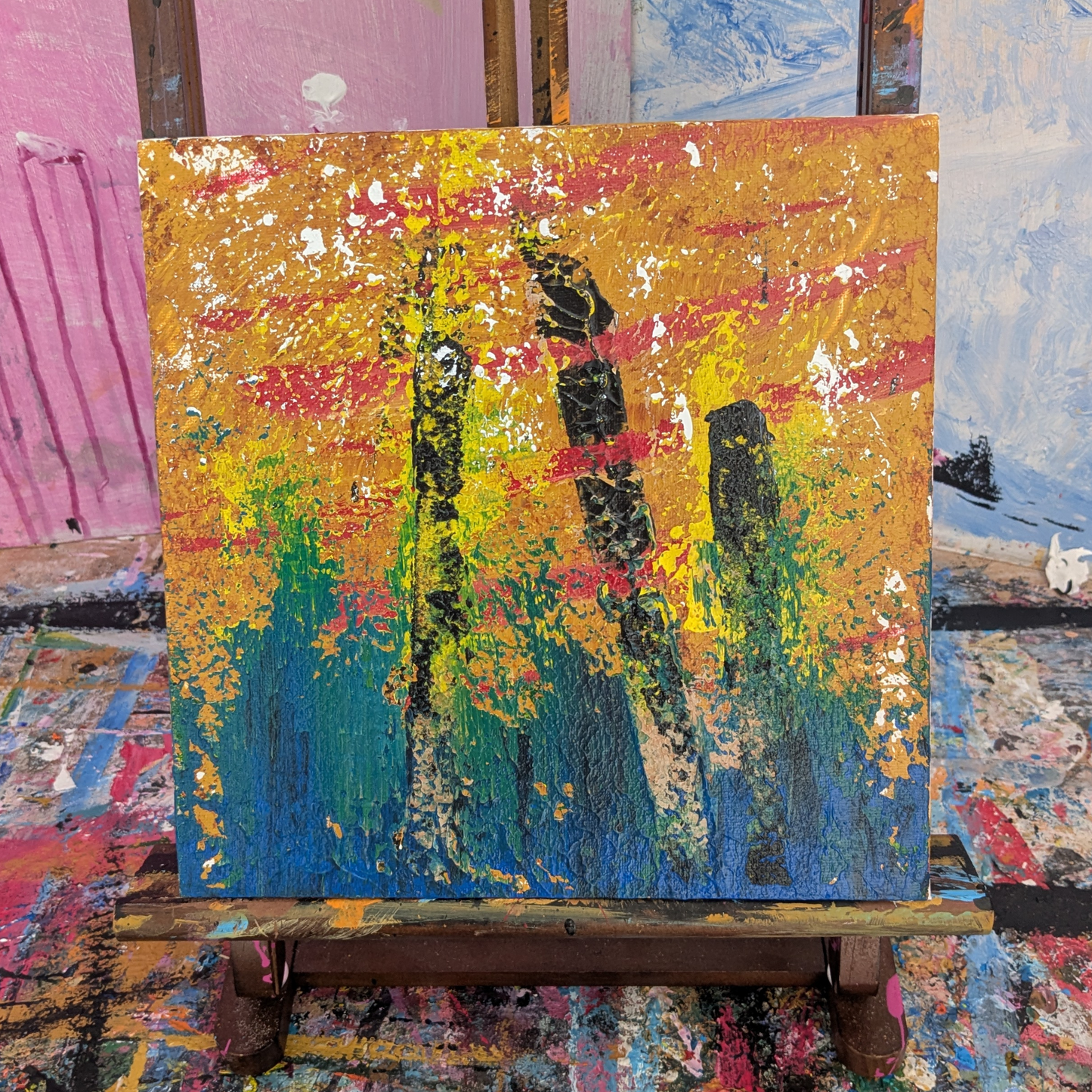 Sans titre 0805D - peinture acrylique originale 25x25cm (2025)