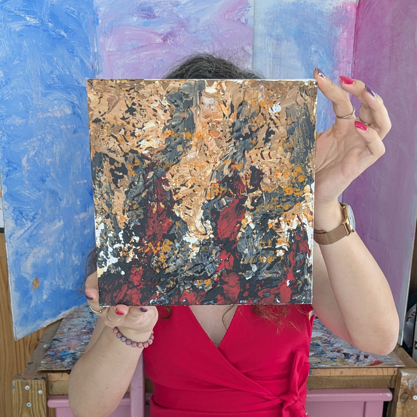 Sans titre 0706D - peinture acrylique originale 25x25cm (2025)