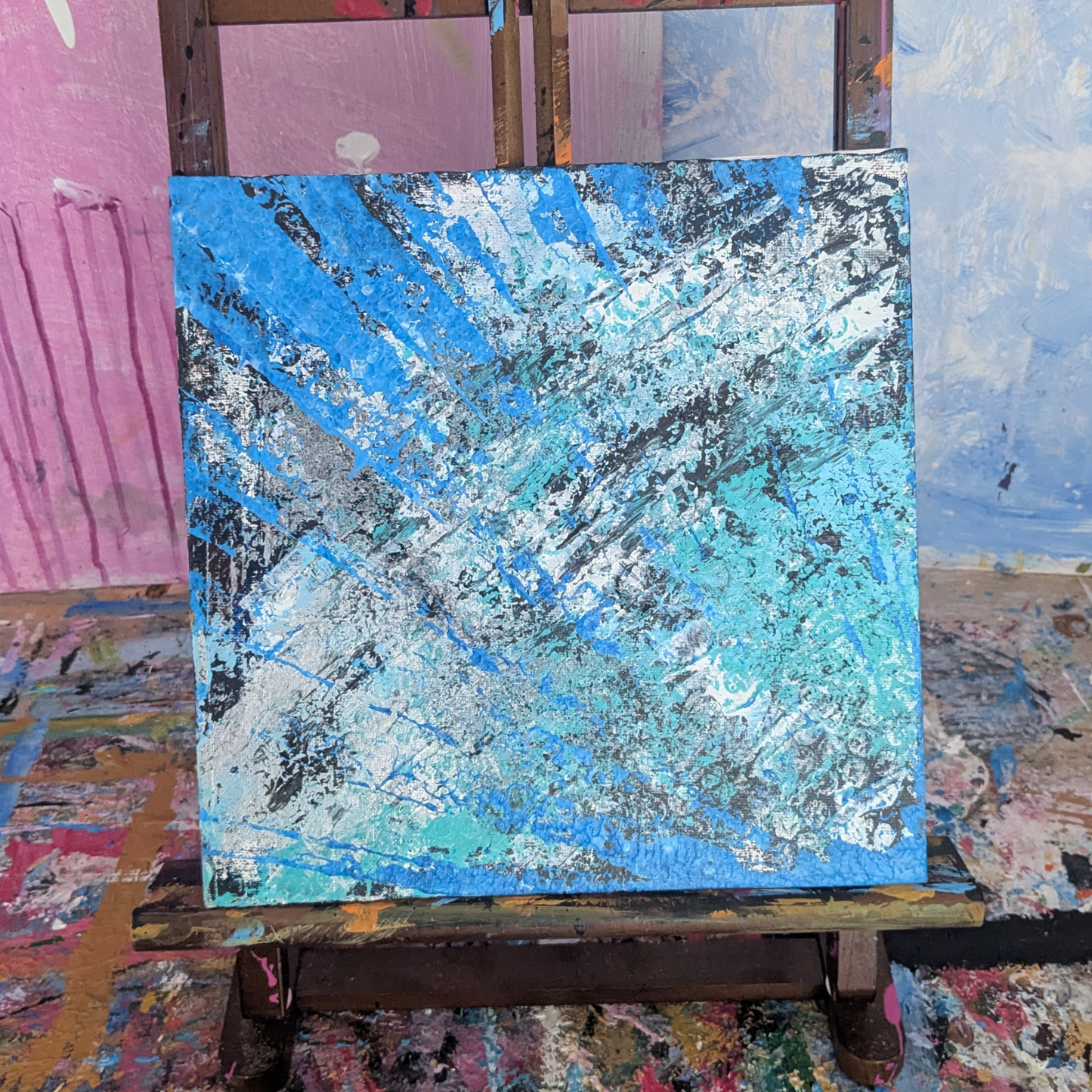 Sans titre 0728D - peinture acrylique originale 25x25cm (2025)