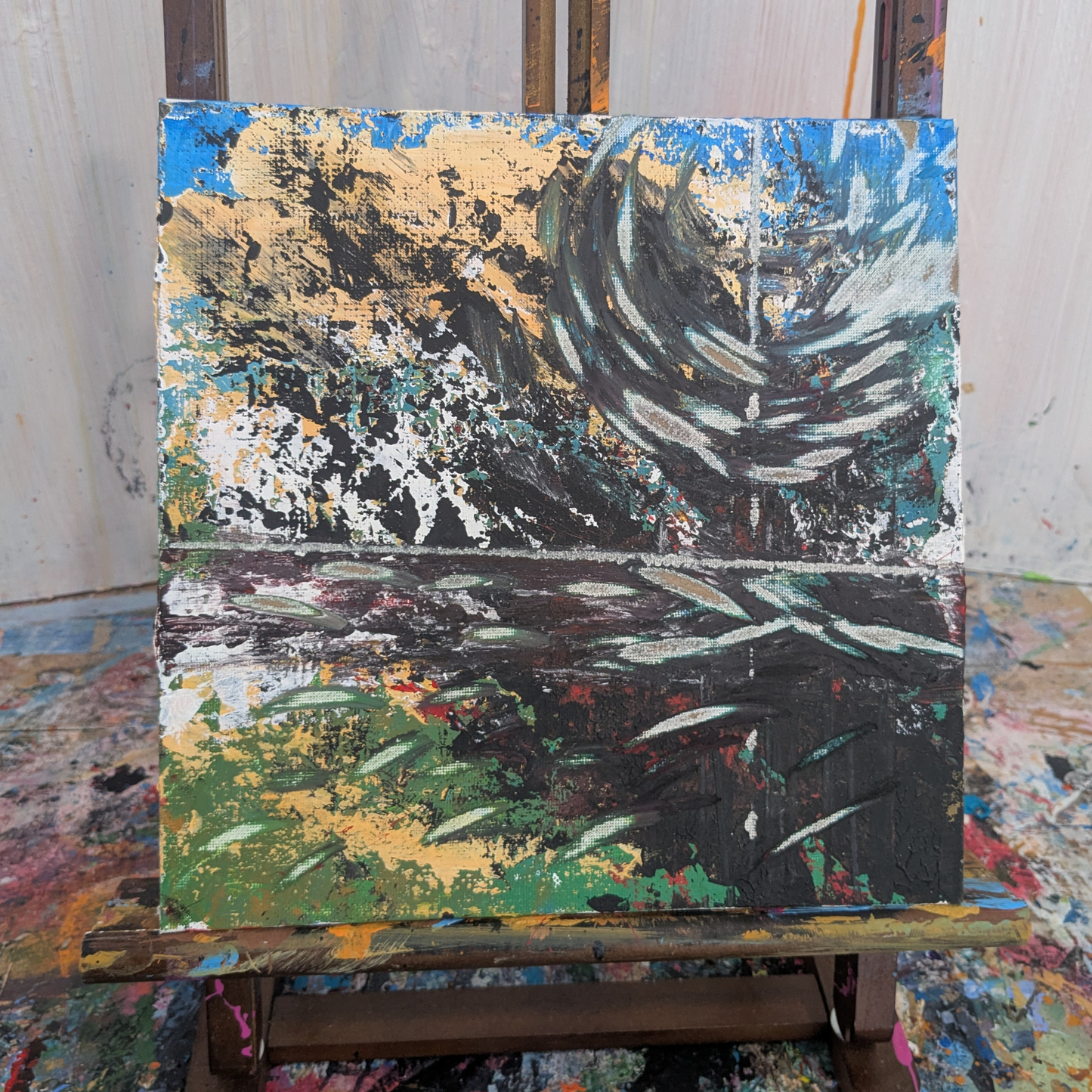 Sans titre 0603D - peinture acrylique originale 25x25cm (2025)