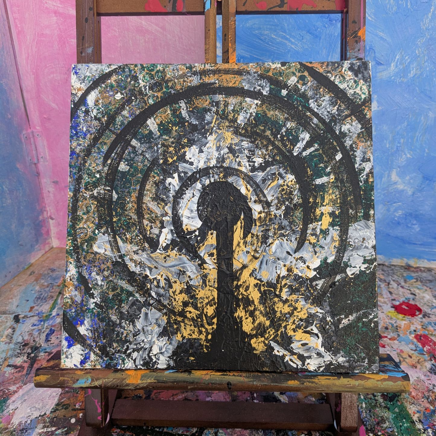 Sans titre 0625E - peinture acrylique originale 25x25cm (2025)