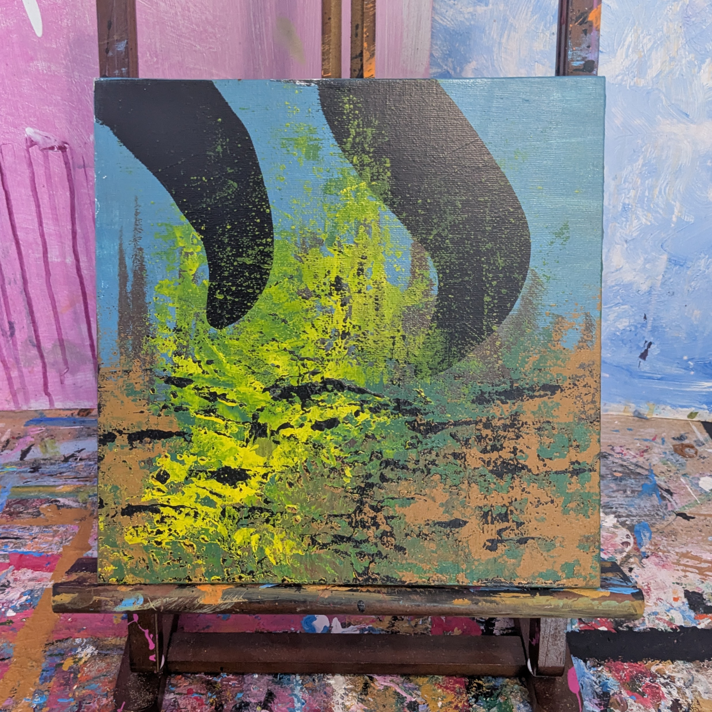 Sans titre 0728B - peinture acrylique originale 25x25cm (2025)