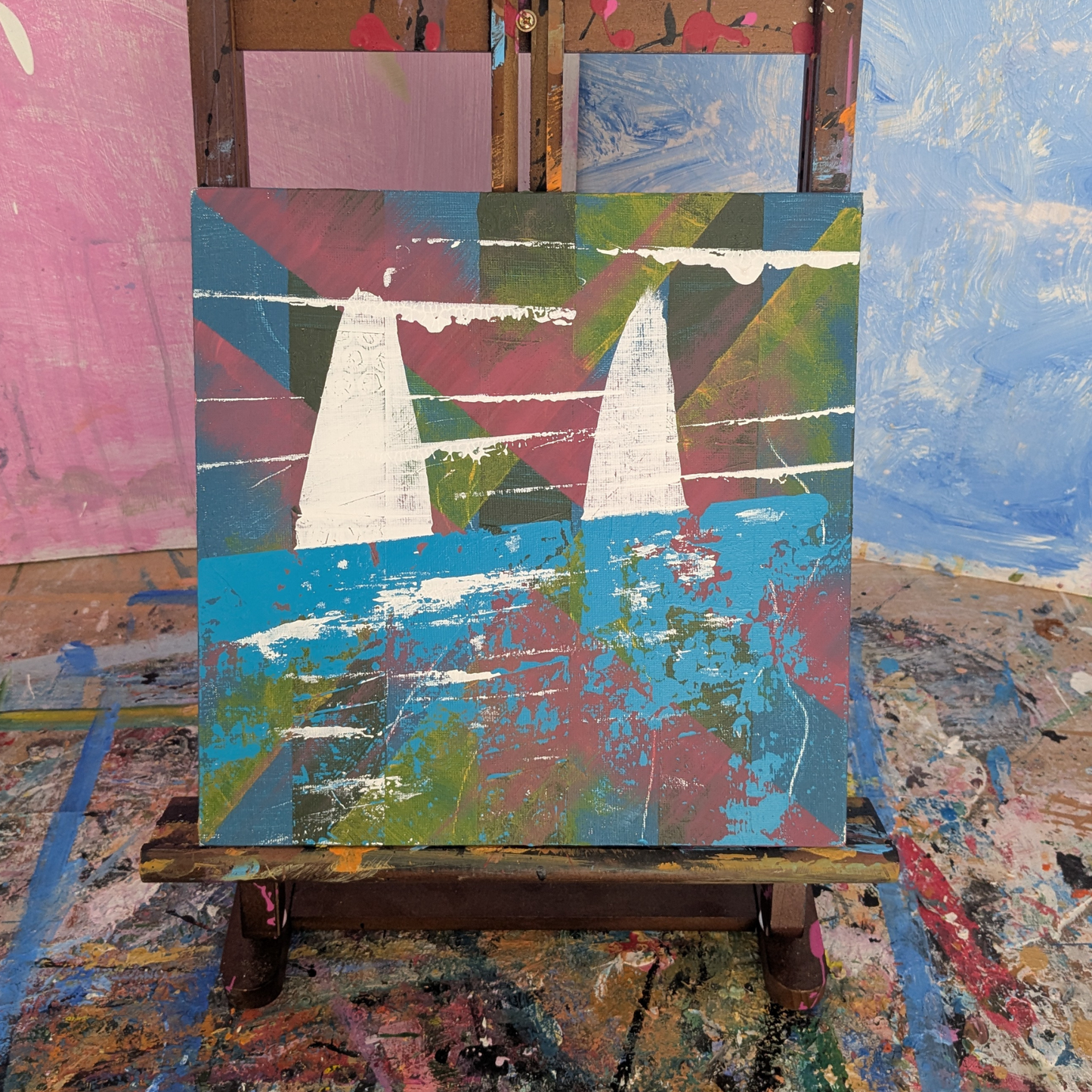 Sans titre 0712E - peinture acrylique originale 25x25cm (2025)