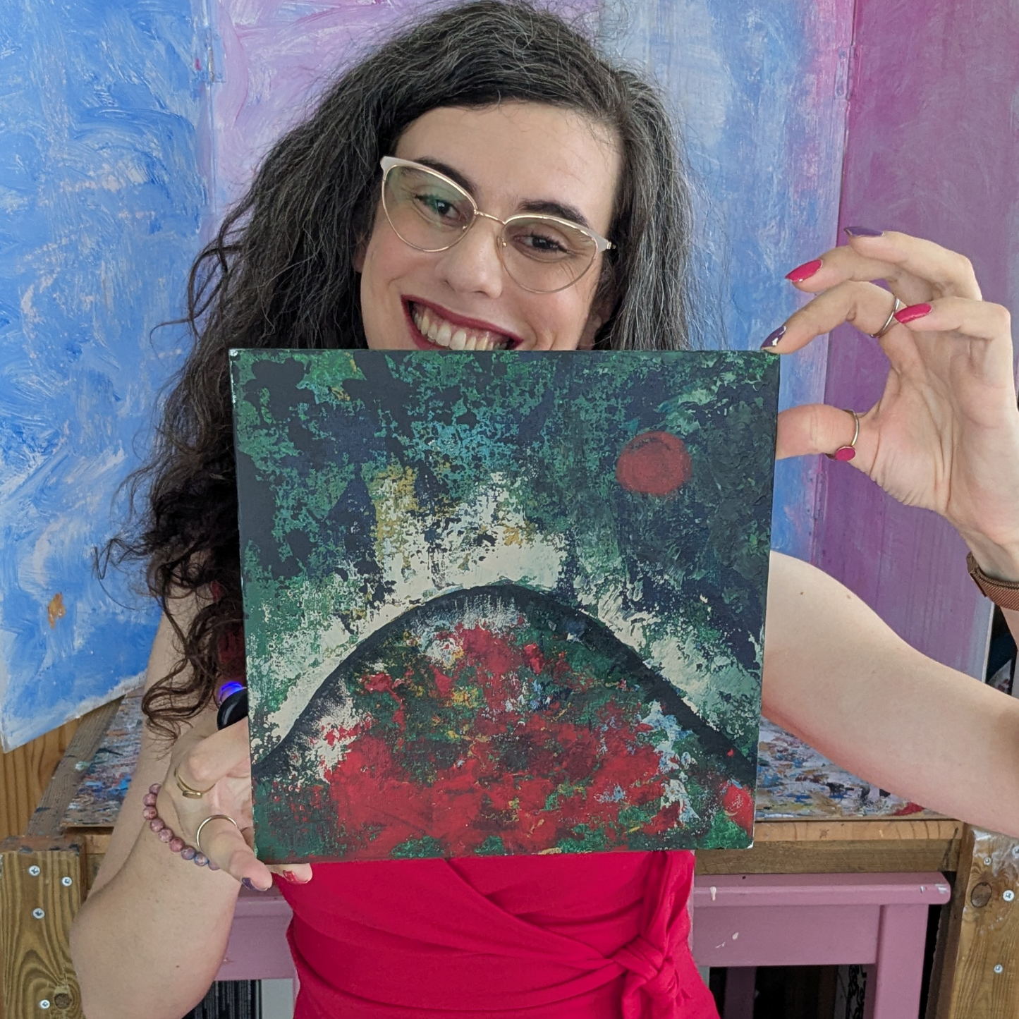 Sans titre 0706B - peinture acrylique originale 25x25cm (2025)