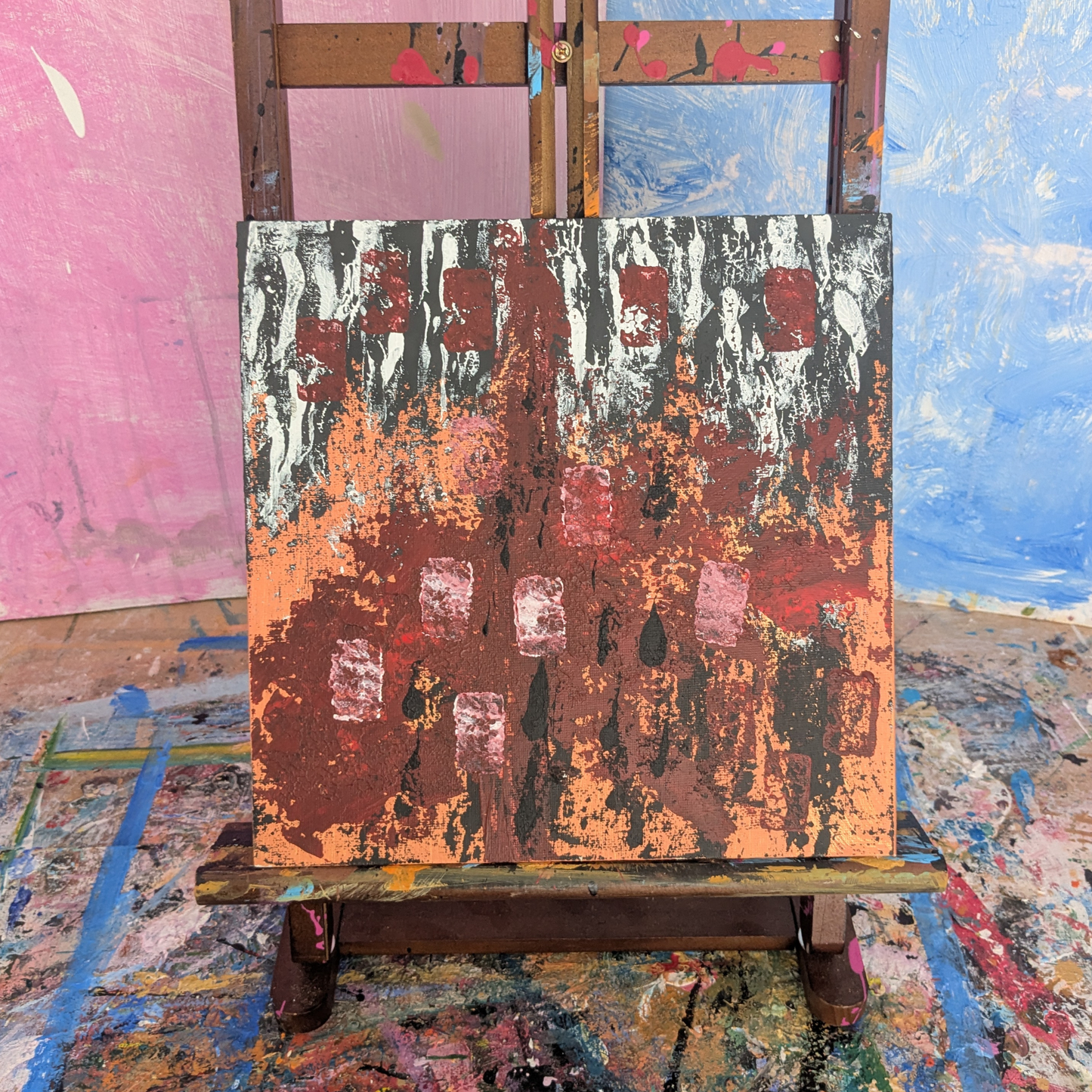 Sans titre 0712G - peinture acrylique originale 25x25cm (2025)