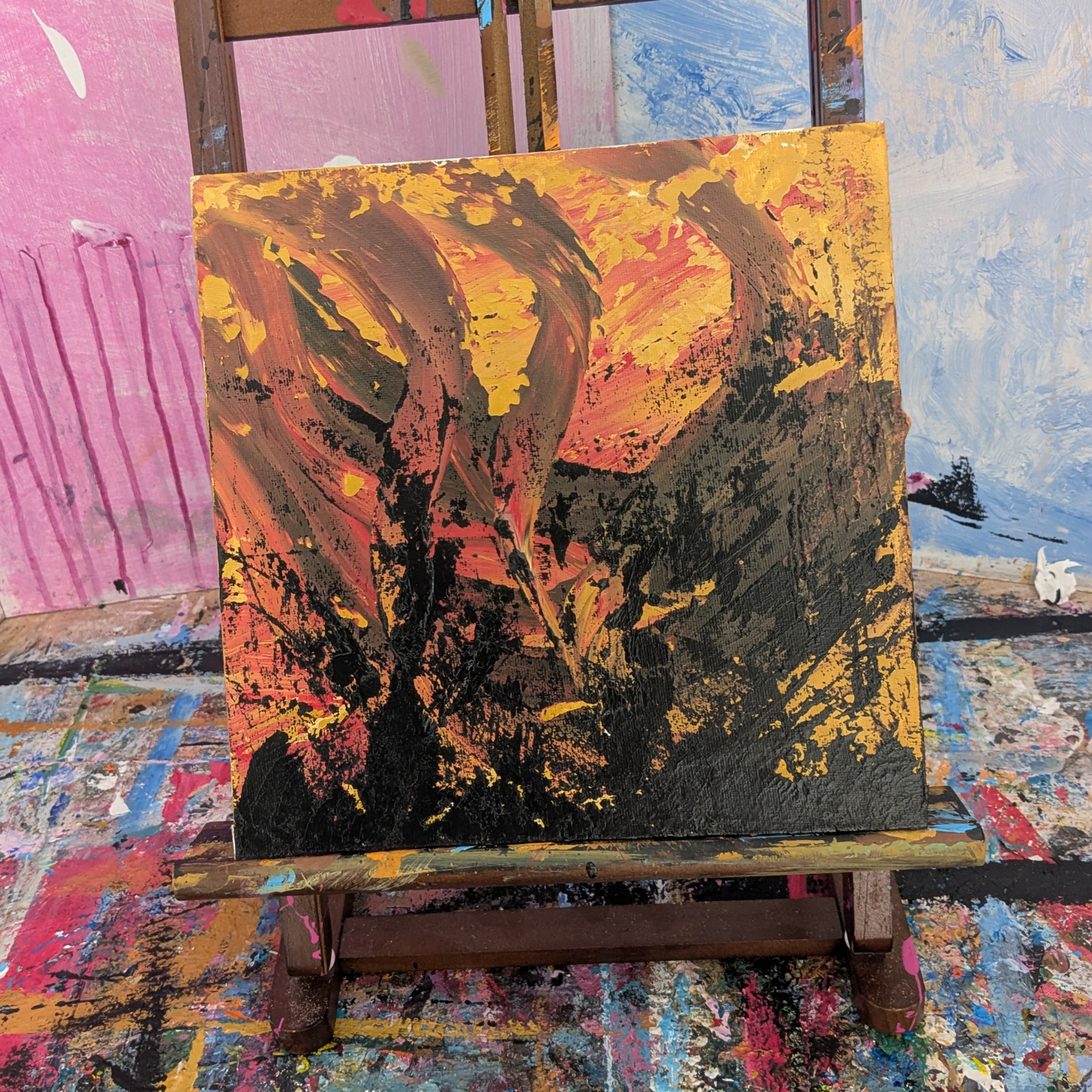 Sans titre 0805B - peinture acrylique originale 25x25cm (2025)