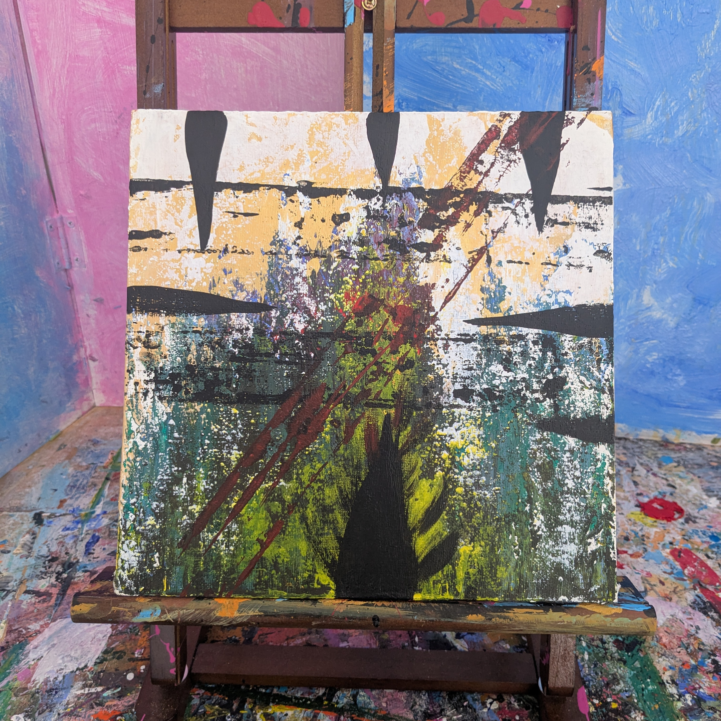 Sans titre 0625D - peinture acrylique originale 25x25cm (2025)