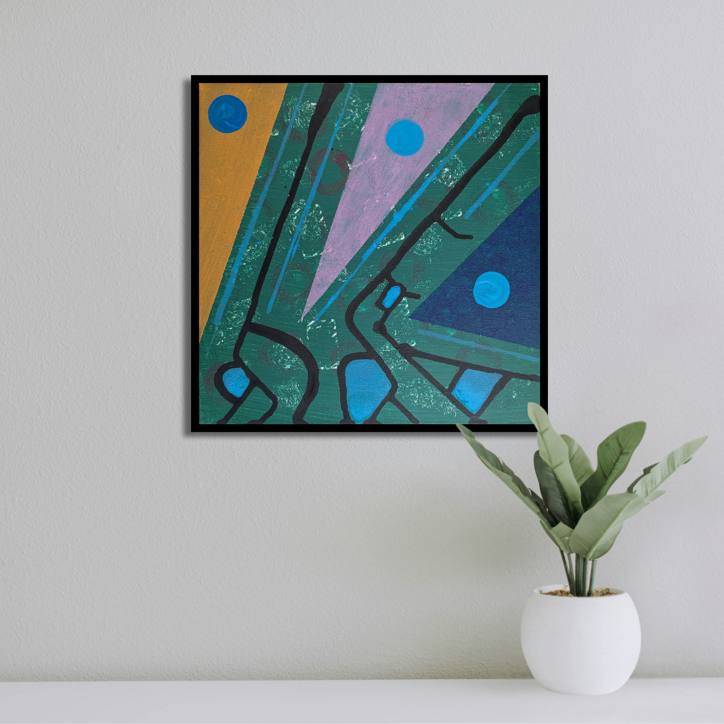 Formes et chemins - peinture acrylique originale 25x25cm (2025)