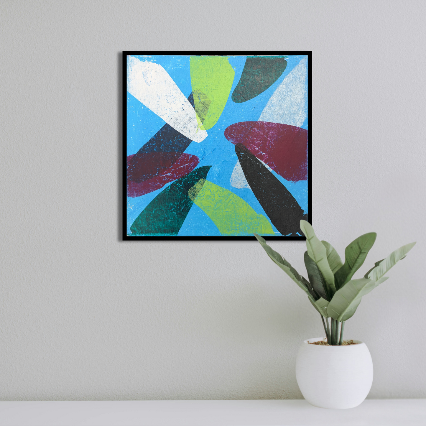 Rencontre au milieu - peinture acrylique originale 25x25cm (2025)