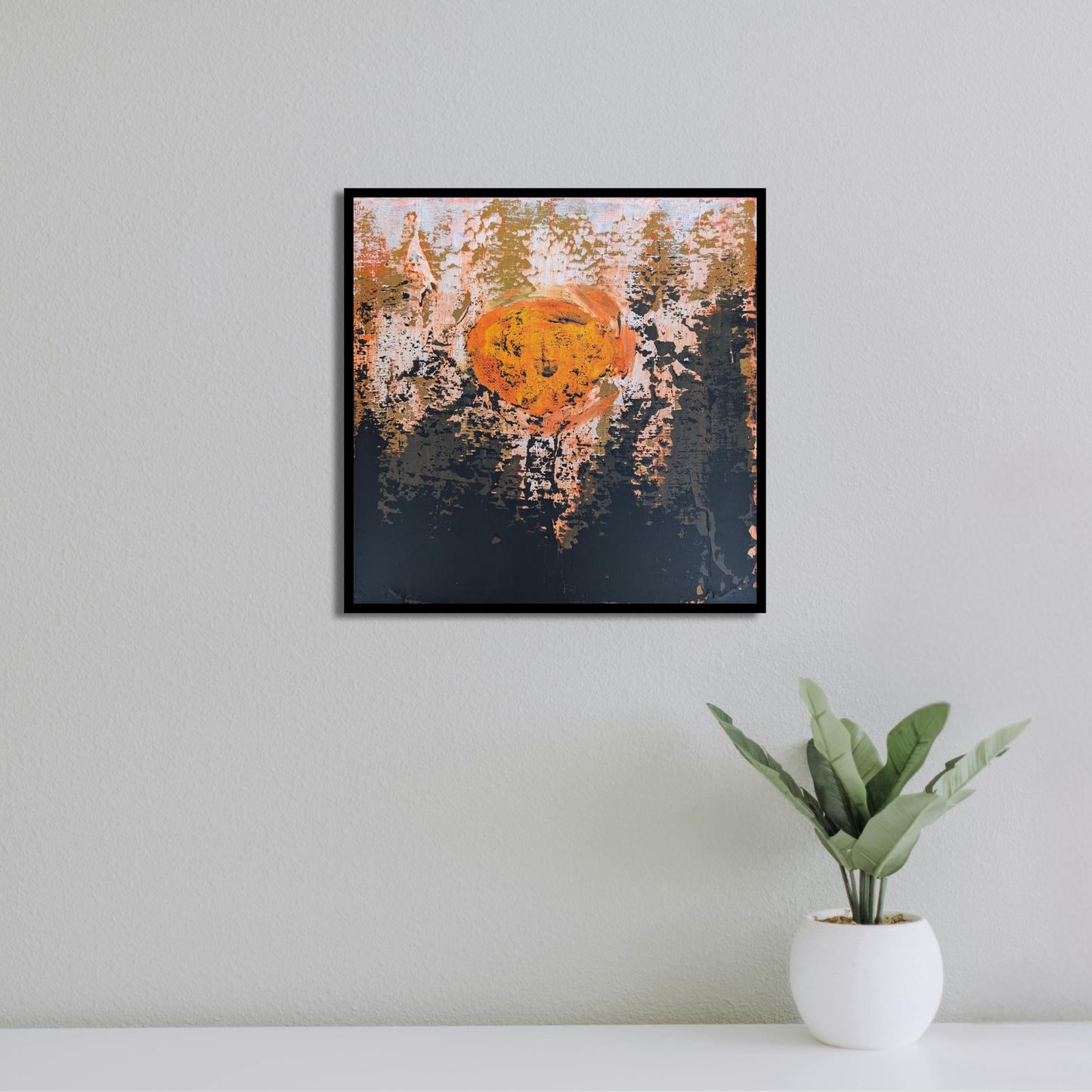 Coucher de soleil dans la montagne - peinture acrylique originale 25x25cm (2025)