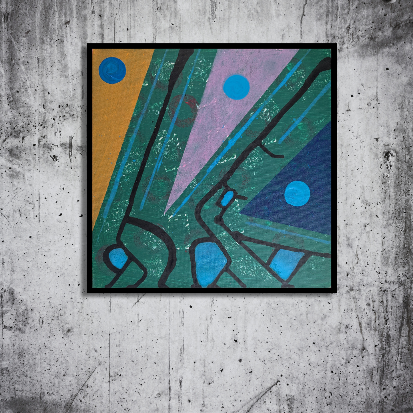 Formes et chemins - peinture acrylique originale 25x25cm (2025)