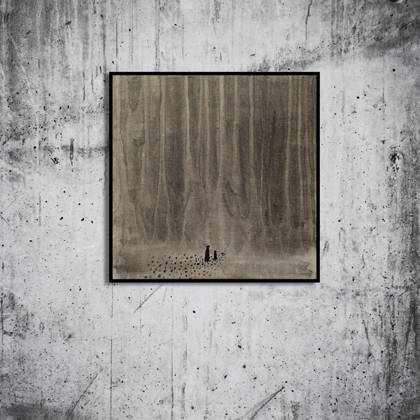 L'entrée de la forêt - peinture acrylique originale 25x25cm (2025)