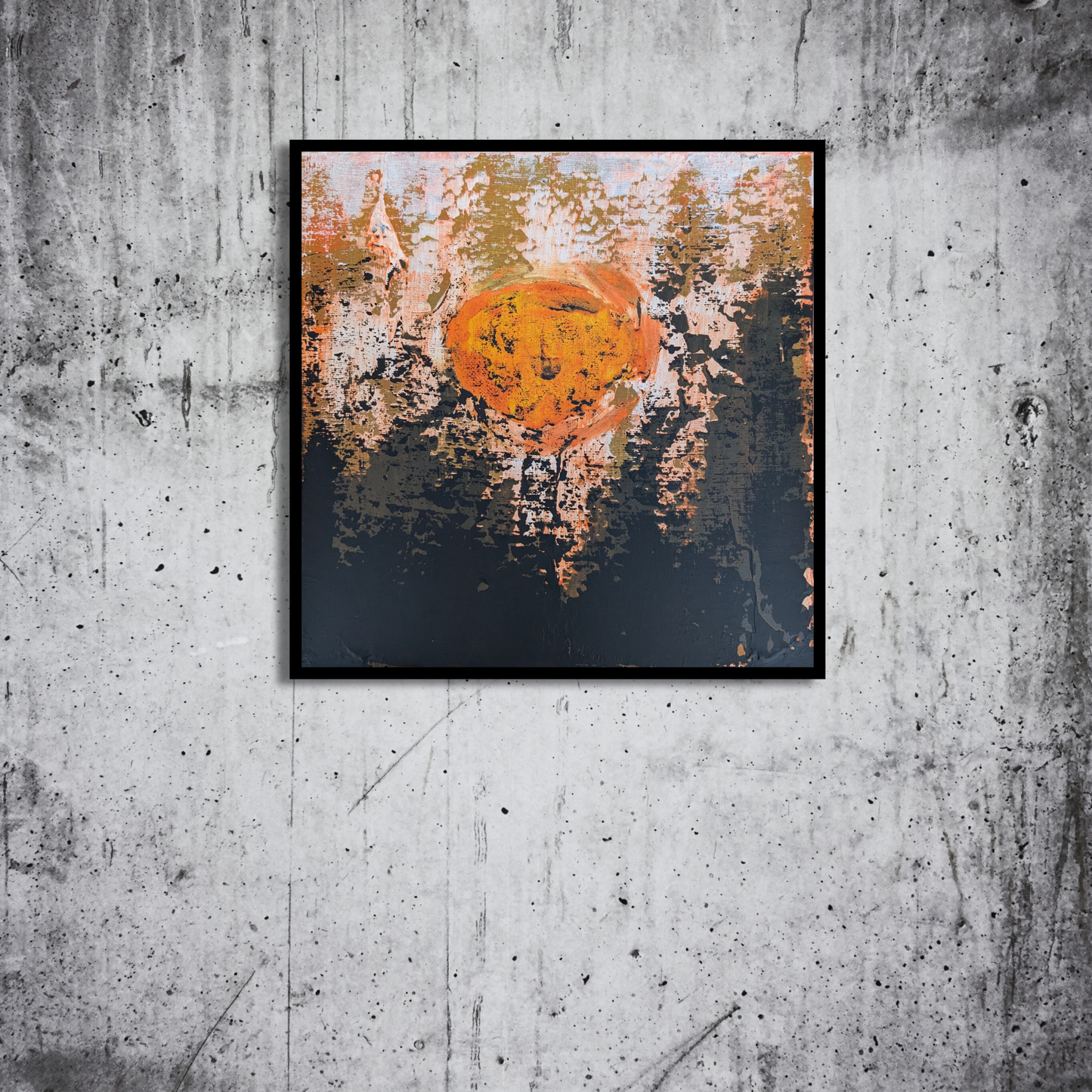 Coucher de soleil dans la montagne - peinture acrylique originale 25x25cm (2025)