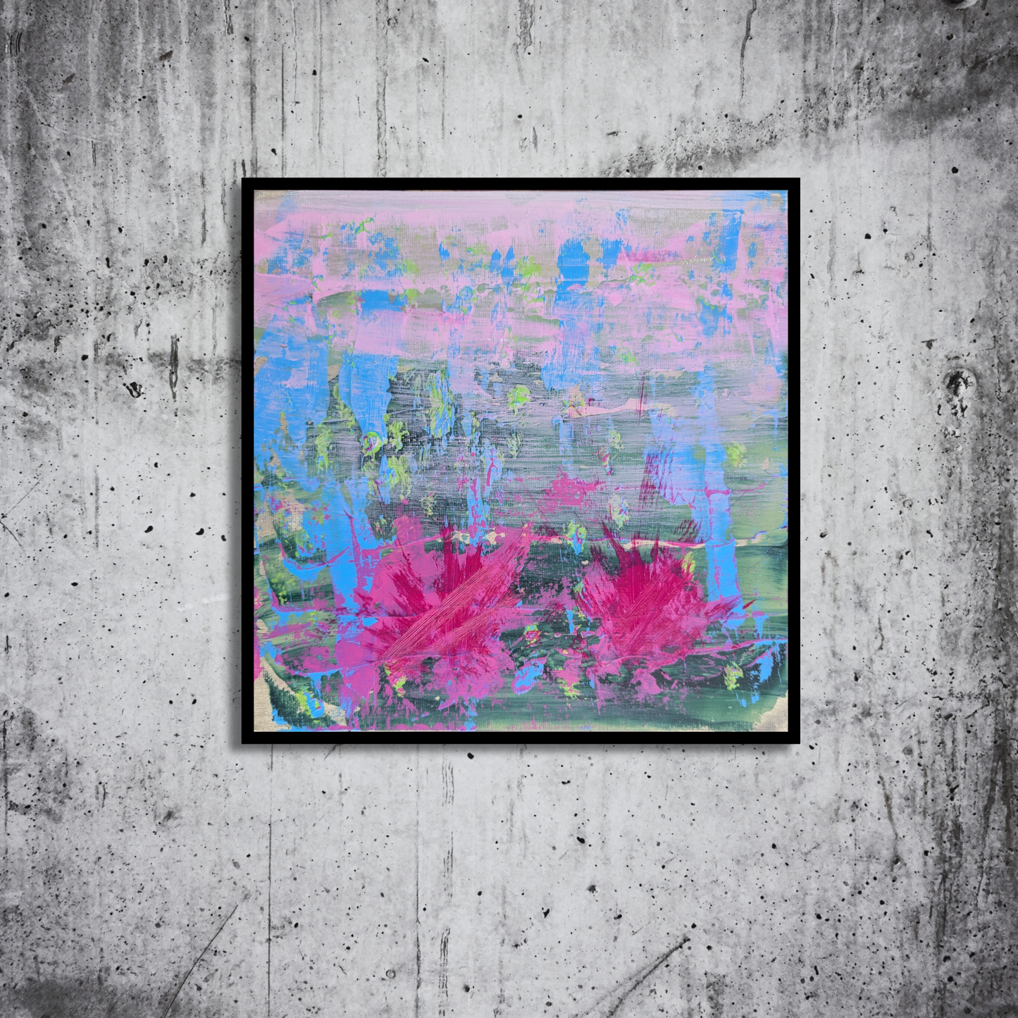 Les deux fleurs de la vie - peinture acrylique originale 25x25cm (2025)