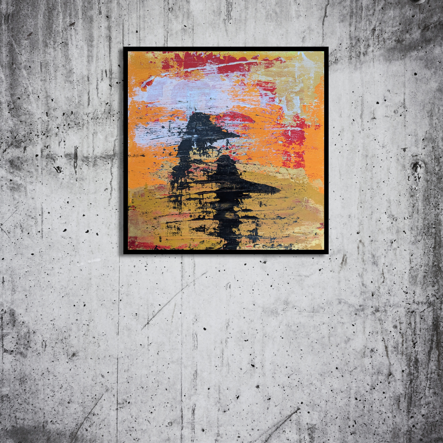 Les ombres sur mars - peinture acrylique originale 25x25cm (2025)