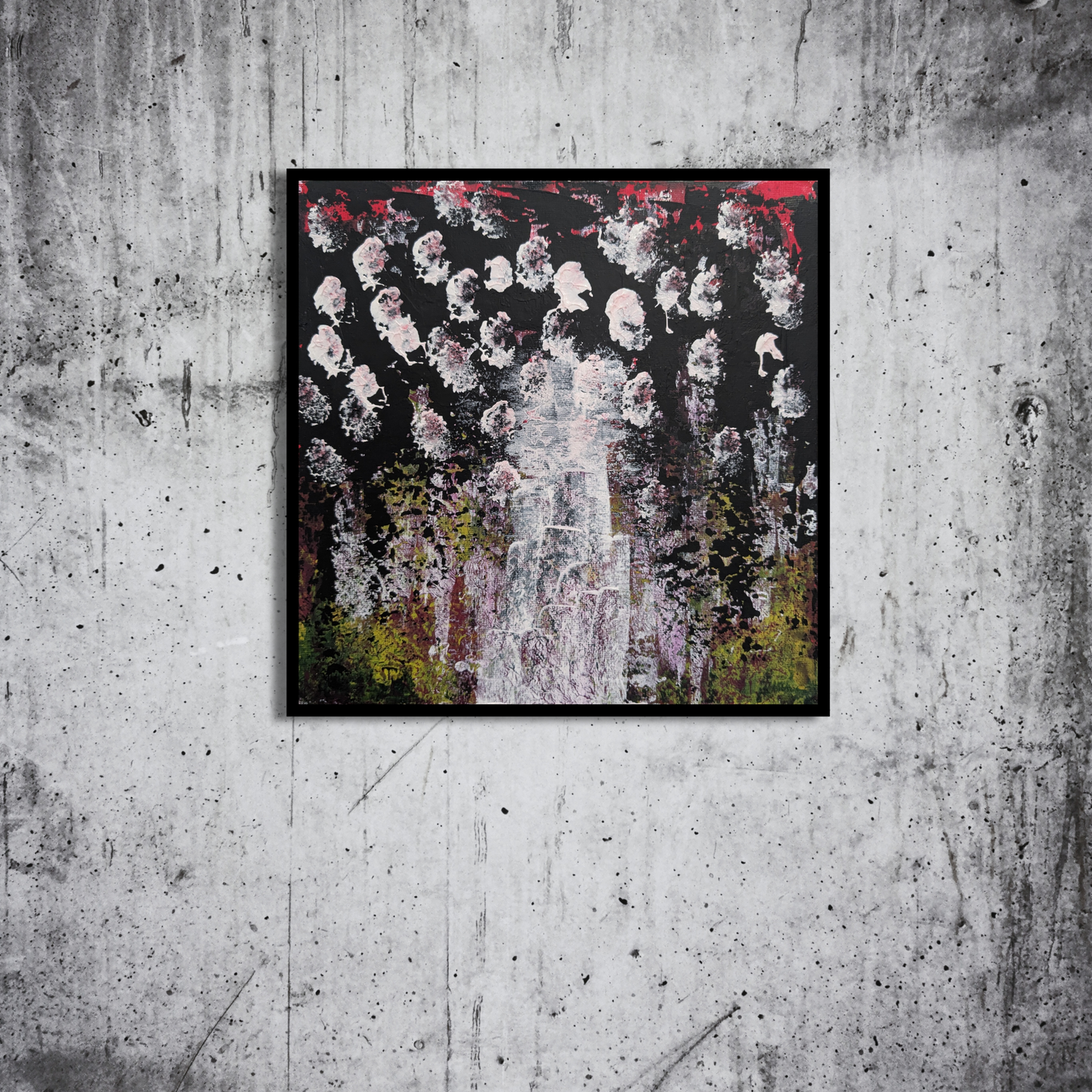 La cascade - peinture acrylique originale 25x25cm (2025)