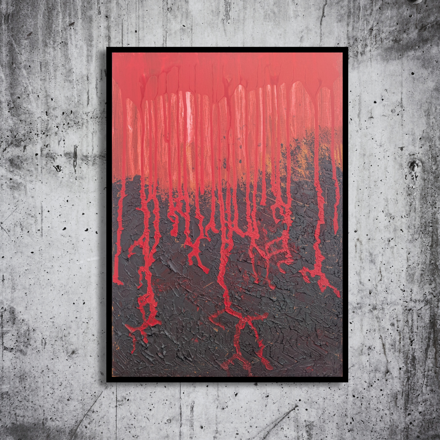 Le rouge coule - peinture acrylique originale 50x70cm (2025)