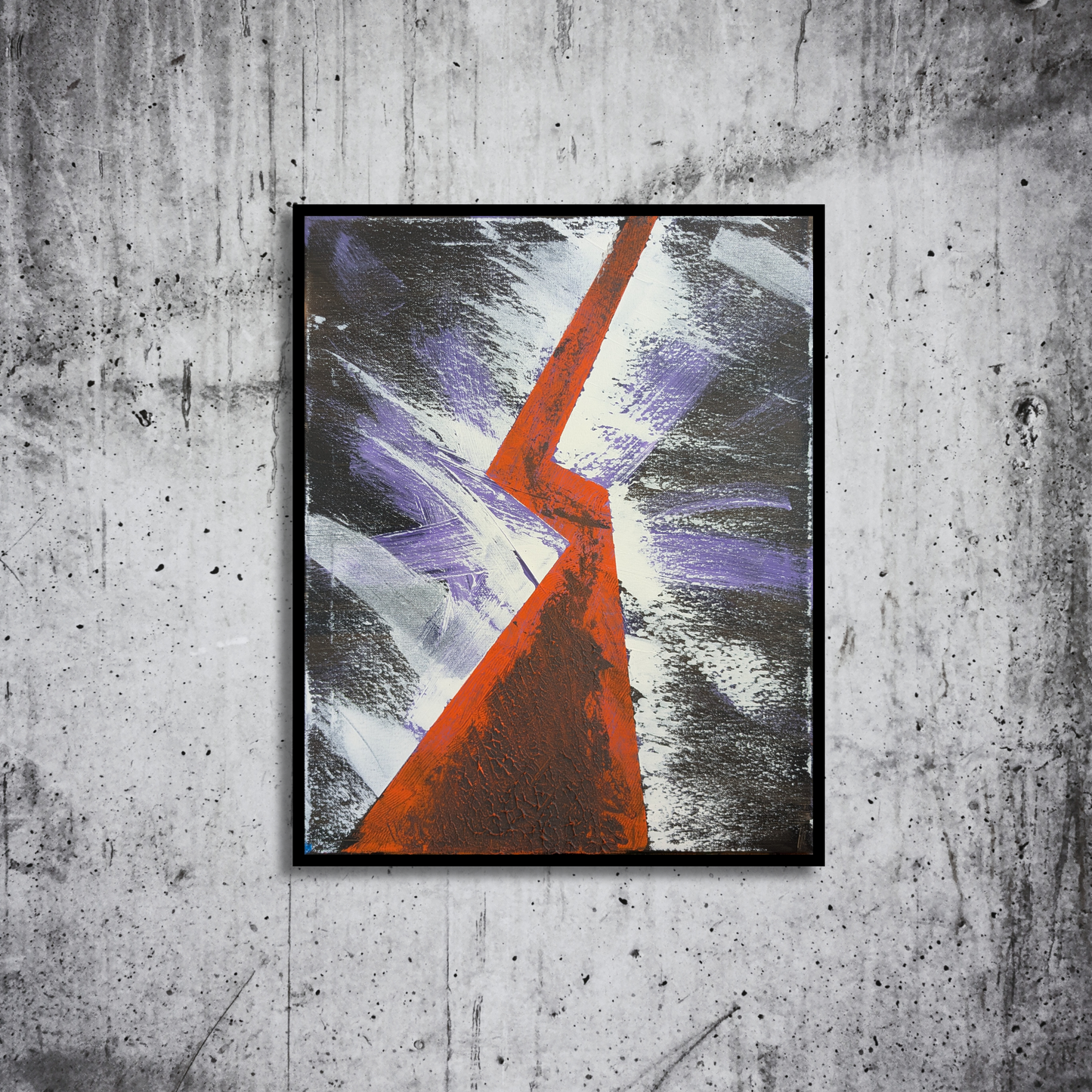 Eclair orange - peinture acrylique originale 40x50cm (2025)