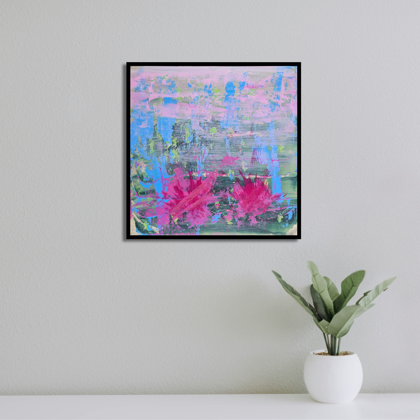 Les deux fleurs de la vie - peinture acrylique originale 25x25cm (2025)