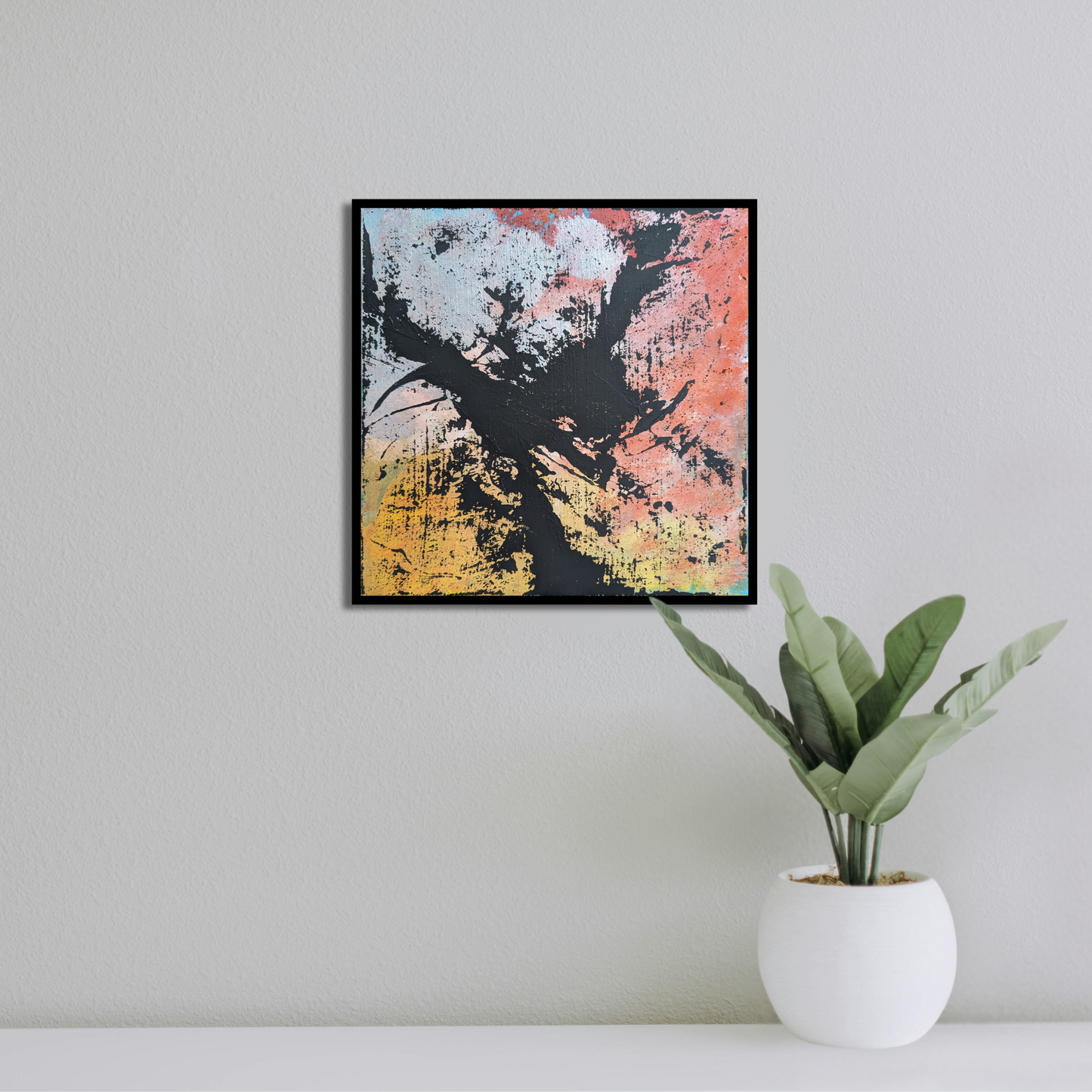 Equilibre instable - peinture acrylique originale 25x25cm (2025)