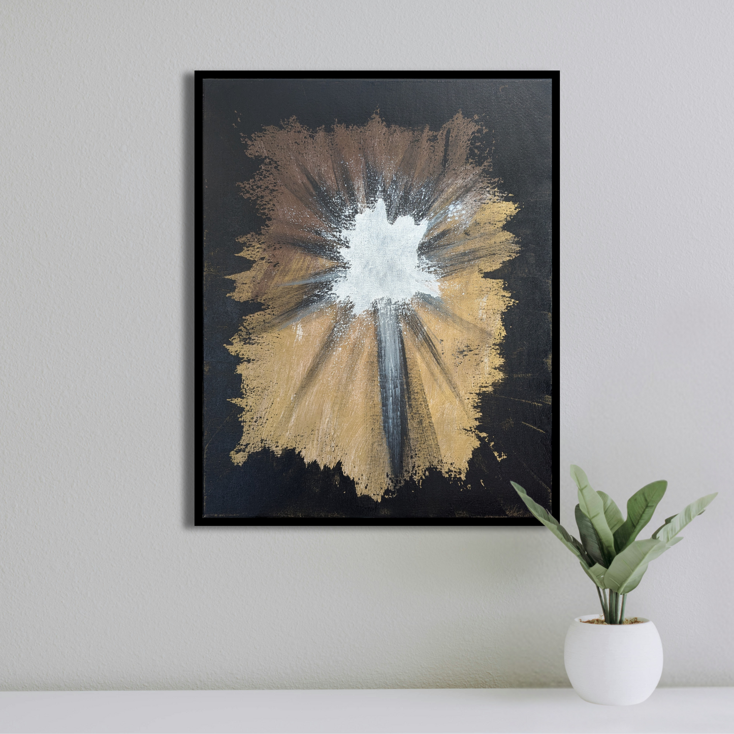 Eclat blanc au travers - peinture acrylique originale 40x50cm (2025)