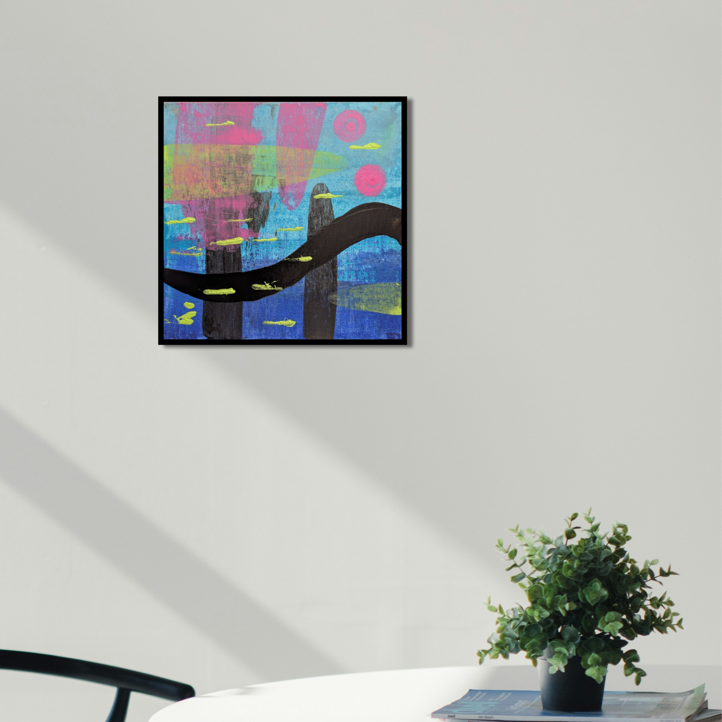 La ville sous la mer - peinture acrylique originale 25x25cm (2025)