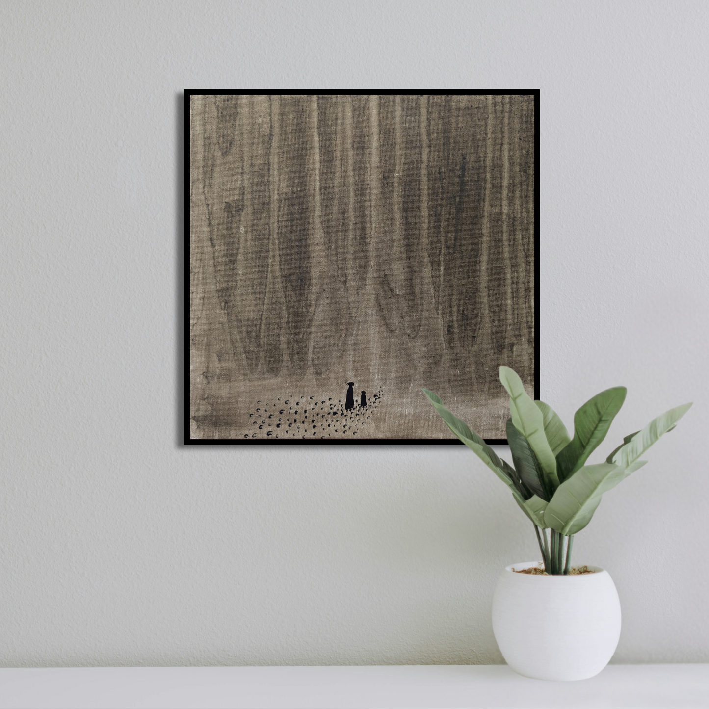 L'entrée de la forêt - peinture acrylique originale 25x25cm (2025)