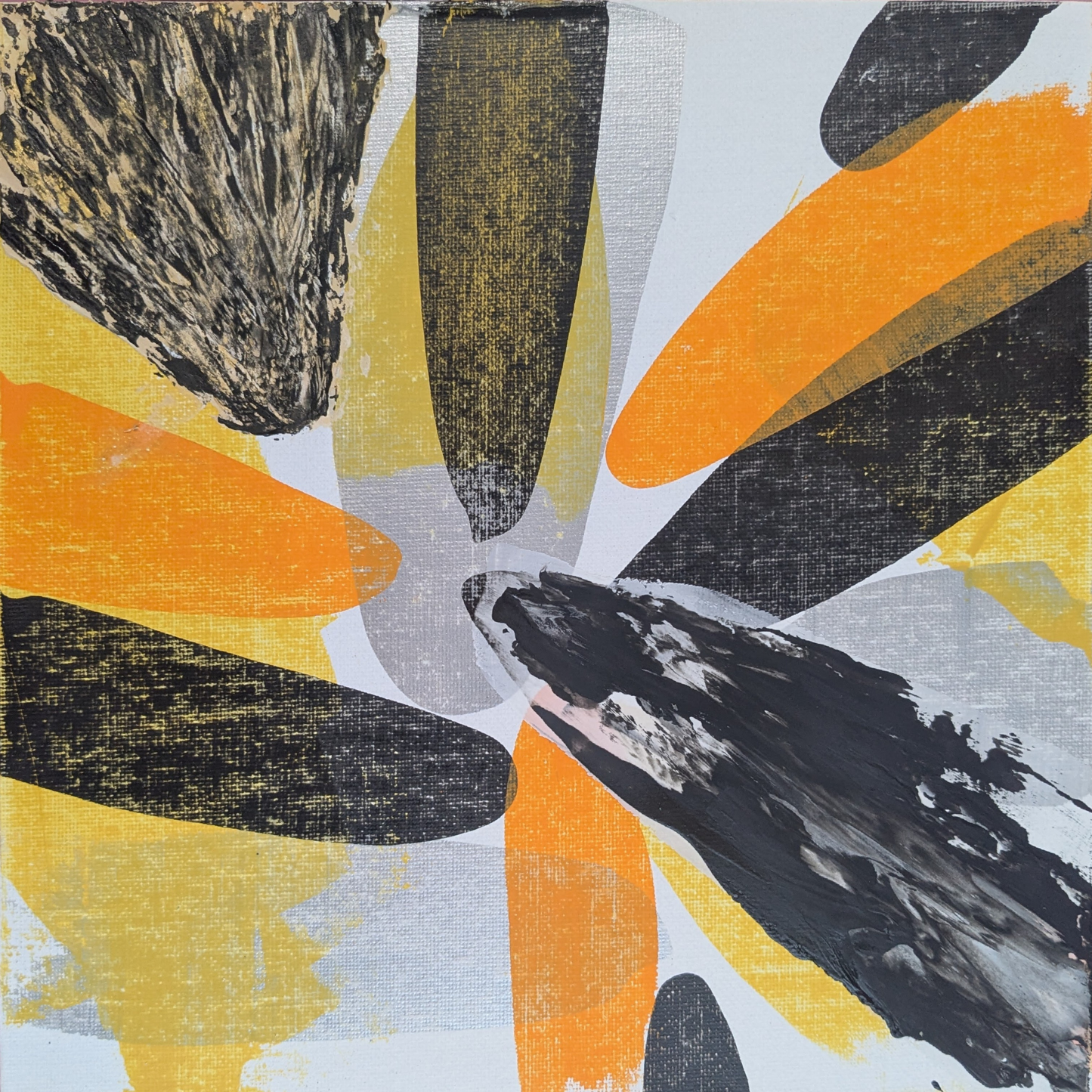 La réunion des poissons - peinture acrylique originale 25x25cm (2025)