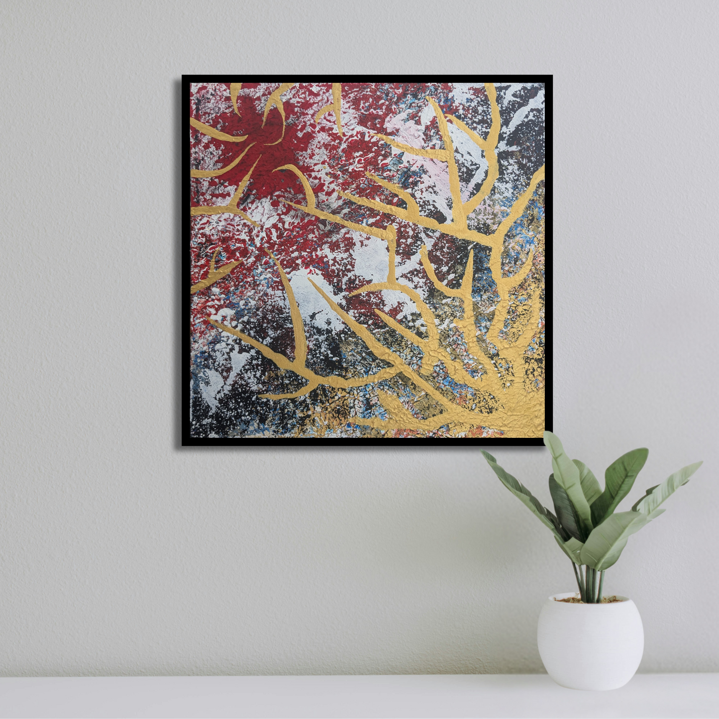 Epineuse traversée - peinture acrylique originale 25x25cm (2025)