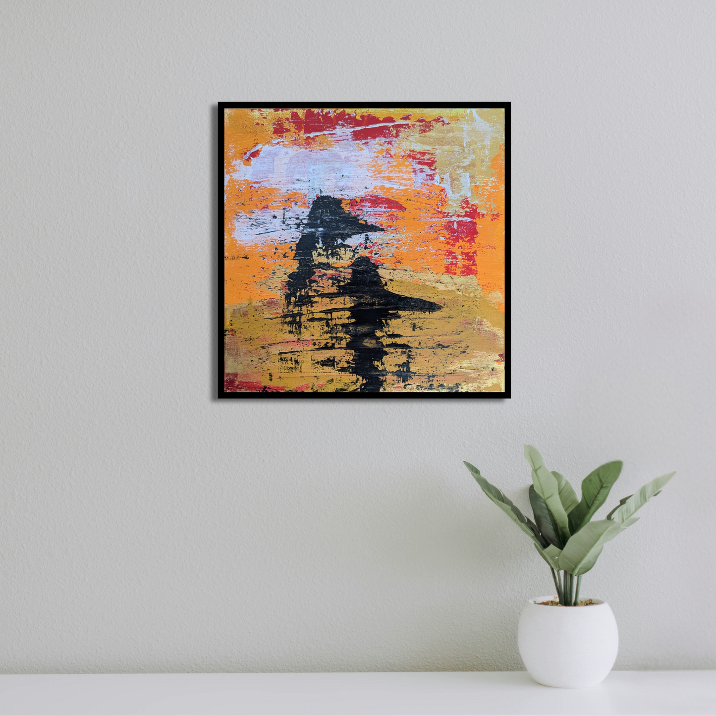 Les ombres sur mars - peinture acrylique originale 25x25cm (2025)