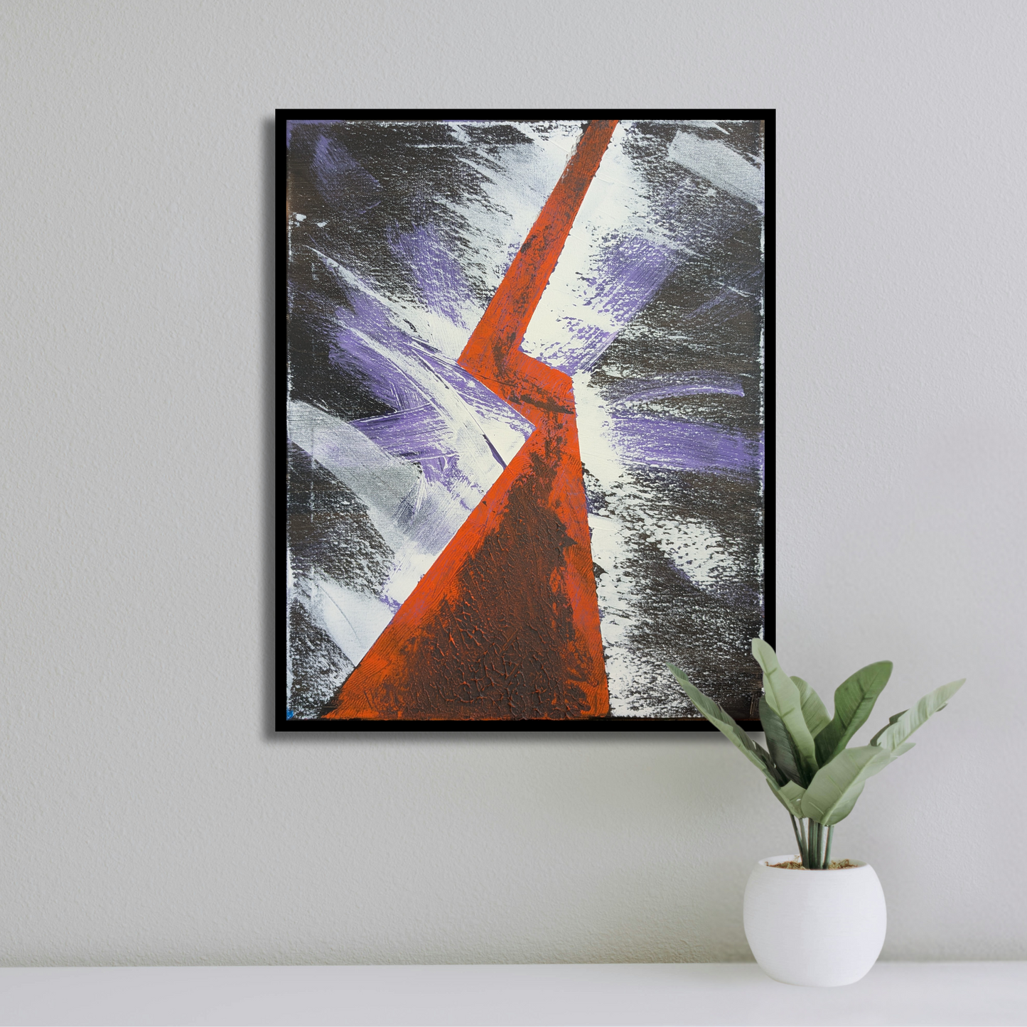 Eclair orange - peinture acrylique originale 40x50cm (2025)