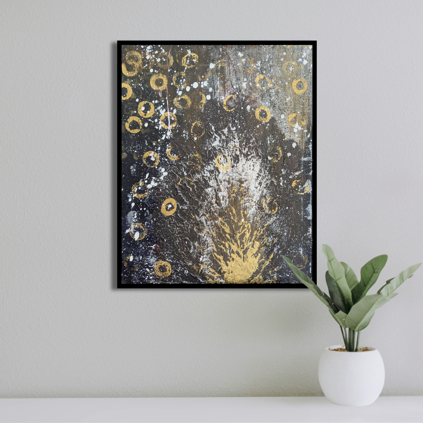 Flamme dans l'univers - peinture acrylique originale 40x50cm (2025)