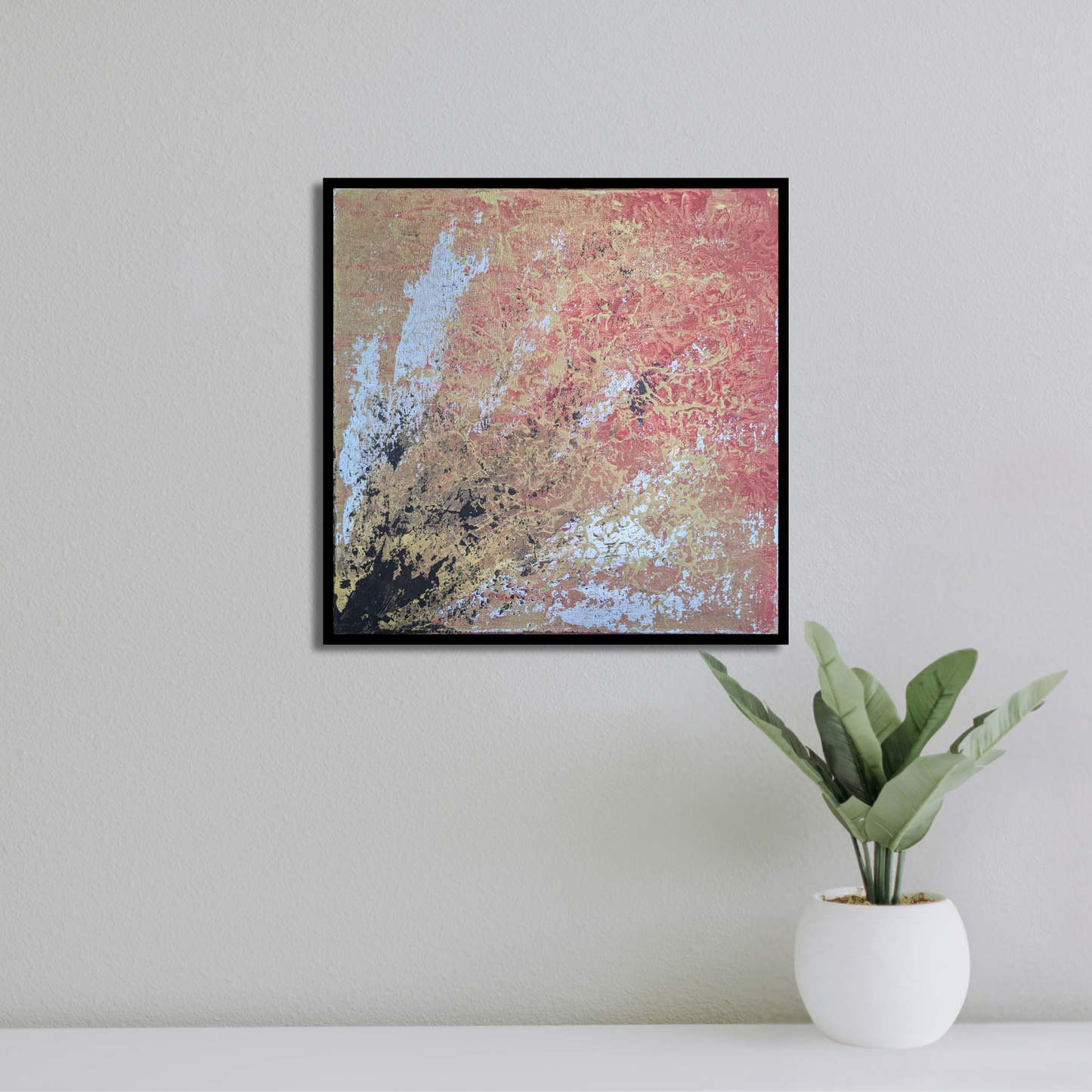 Irruption dorée - peinture acrylique originale 25x25cm (2025)