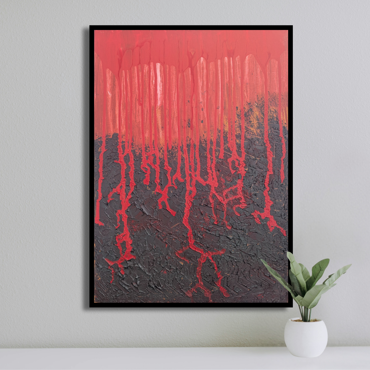 Le rouge coule - peinture acrylique originale 50x70cm (2025)