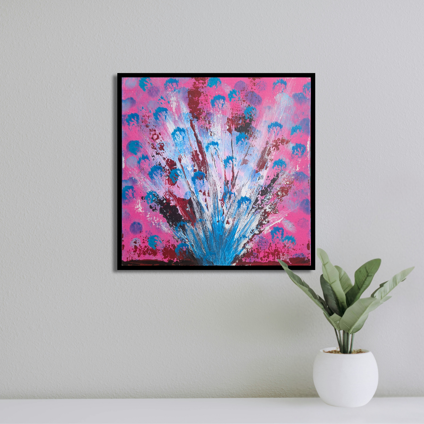 Libération bleu - peinture acrylique originale 25x25cm (2025)