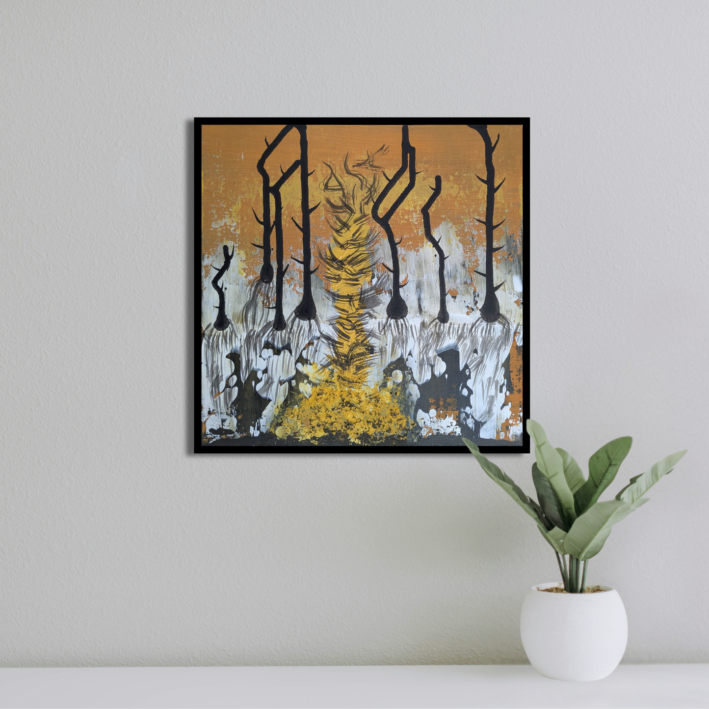 Racines ou épines - peinture acrylique originale 25x25cm (2025)