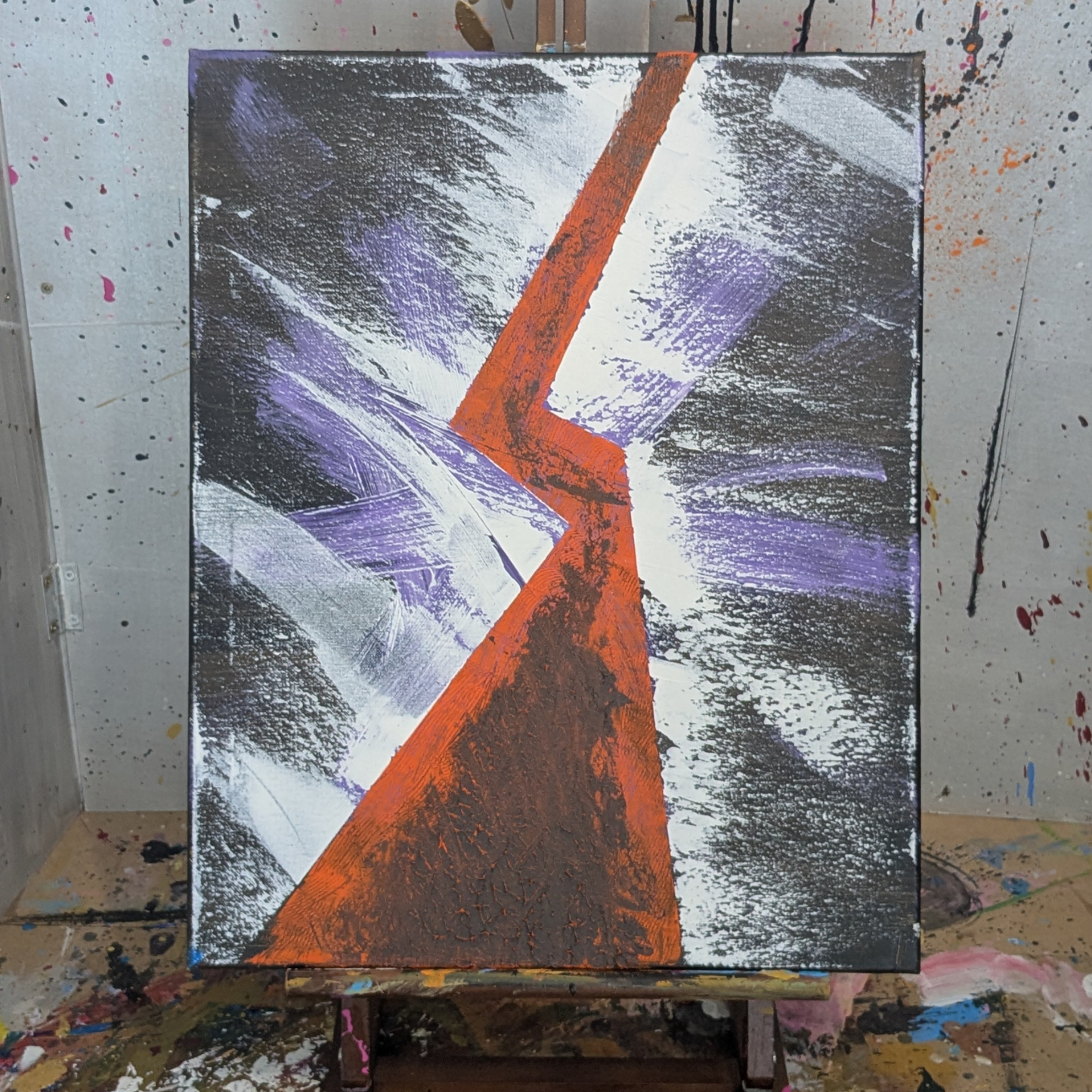 Eclair orange - peinture acrylique originale 40x50cm (2025)