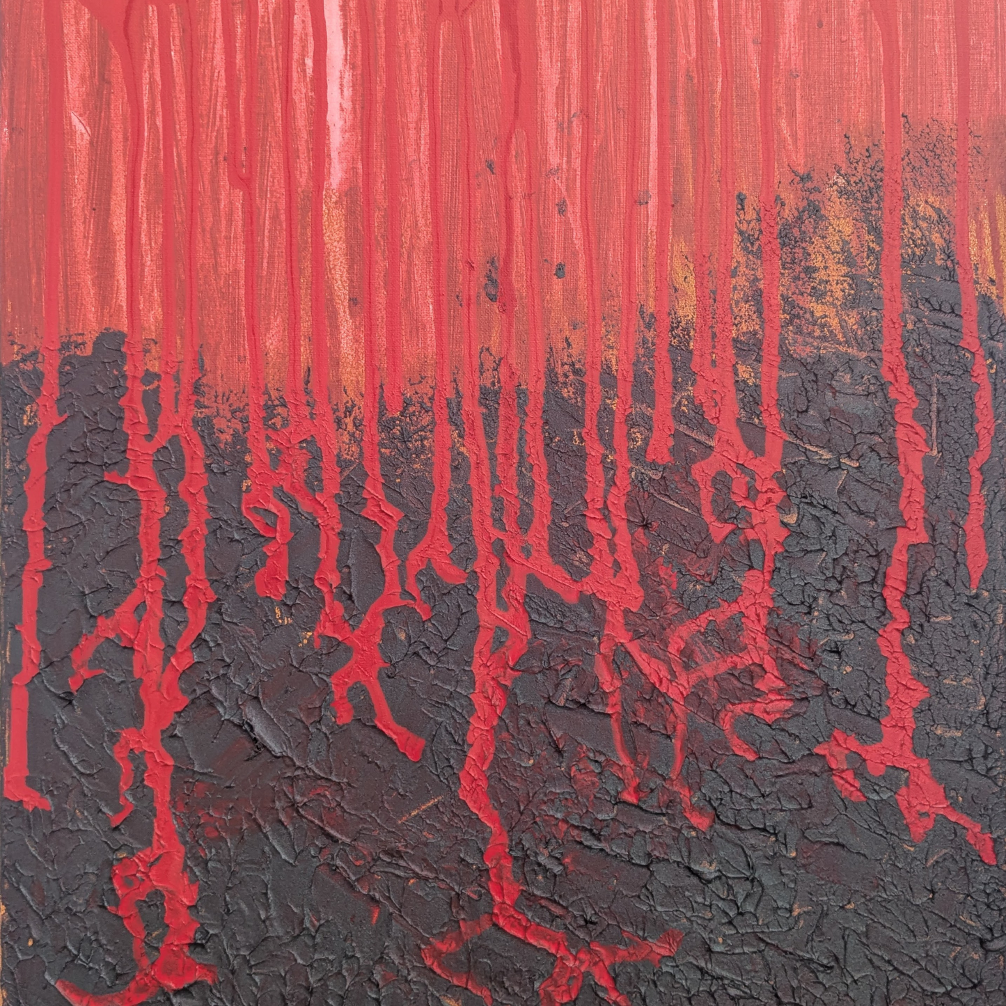 Le rouge coule - peinture acrylique originale 50x70cm (2025)