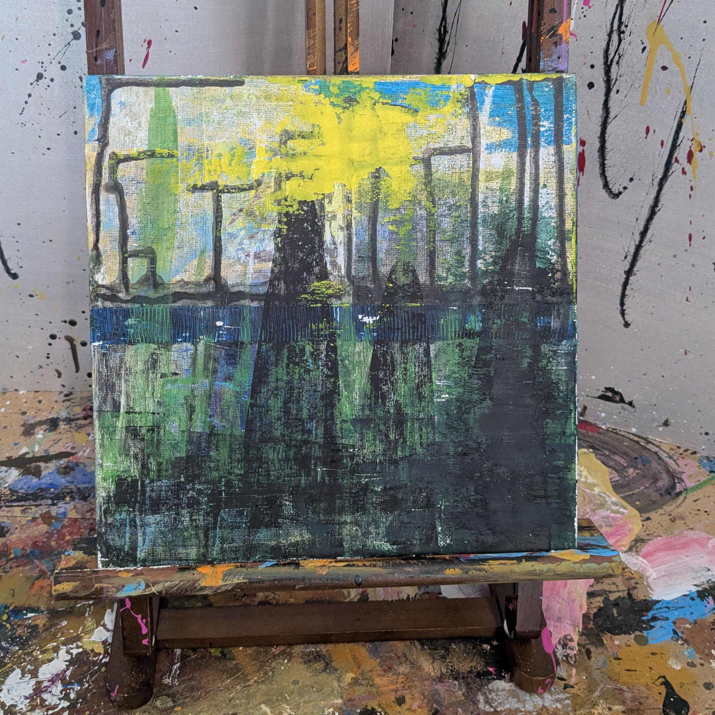 0410B - peinture acrylique originale 25x25cm (2025)