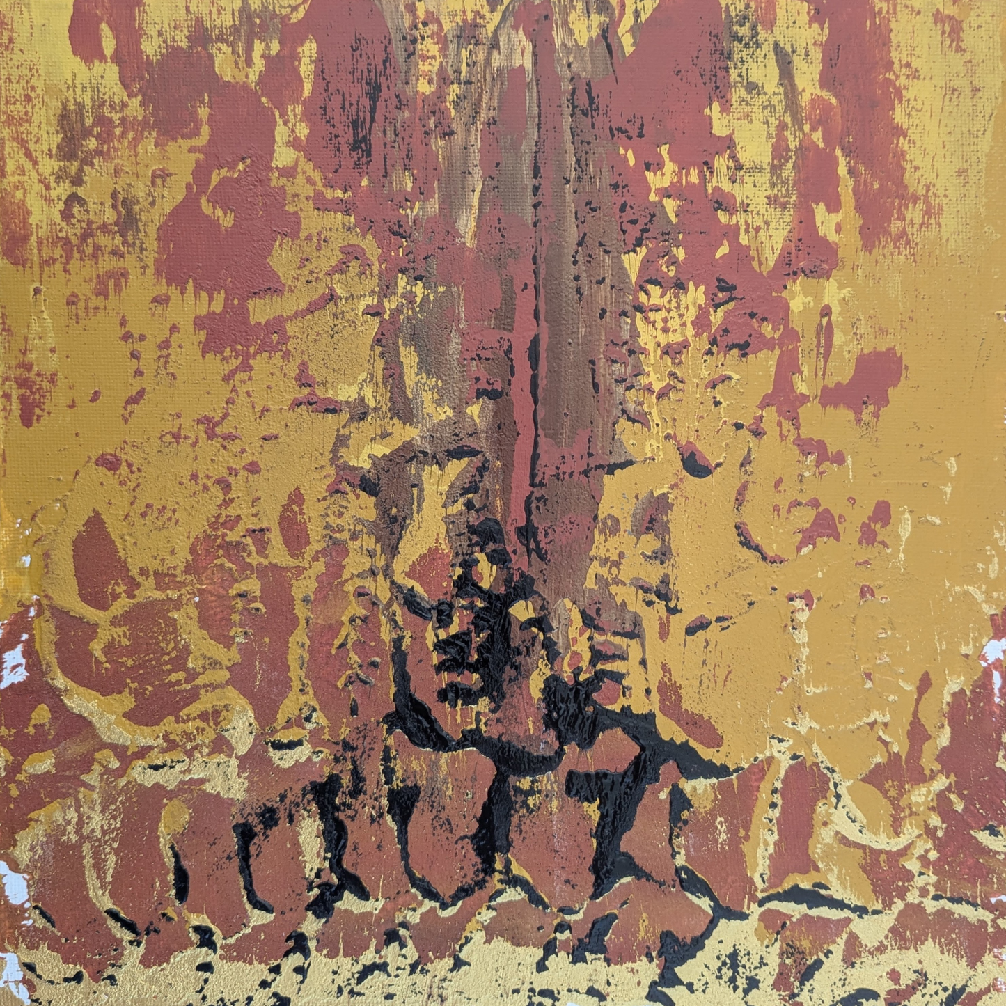 Le volcan - peinture acrylique originale 25x25cm (2025)