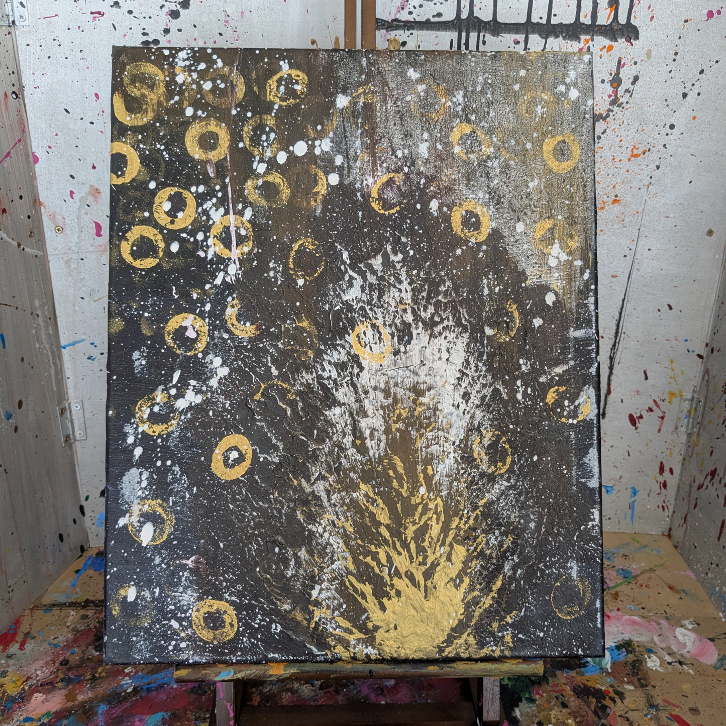 Flamme dans l'univers - peinture acrylique originale 40x50cm (2025)