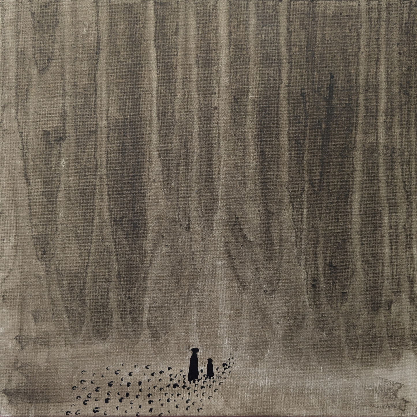 L'entrée de la forêt - peinture acrylique originale 25x25cm (2025)