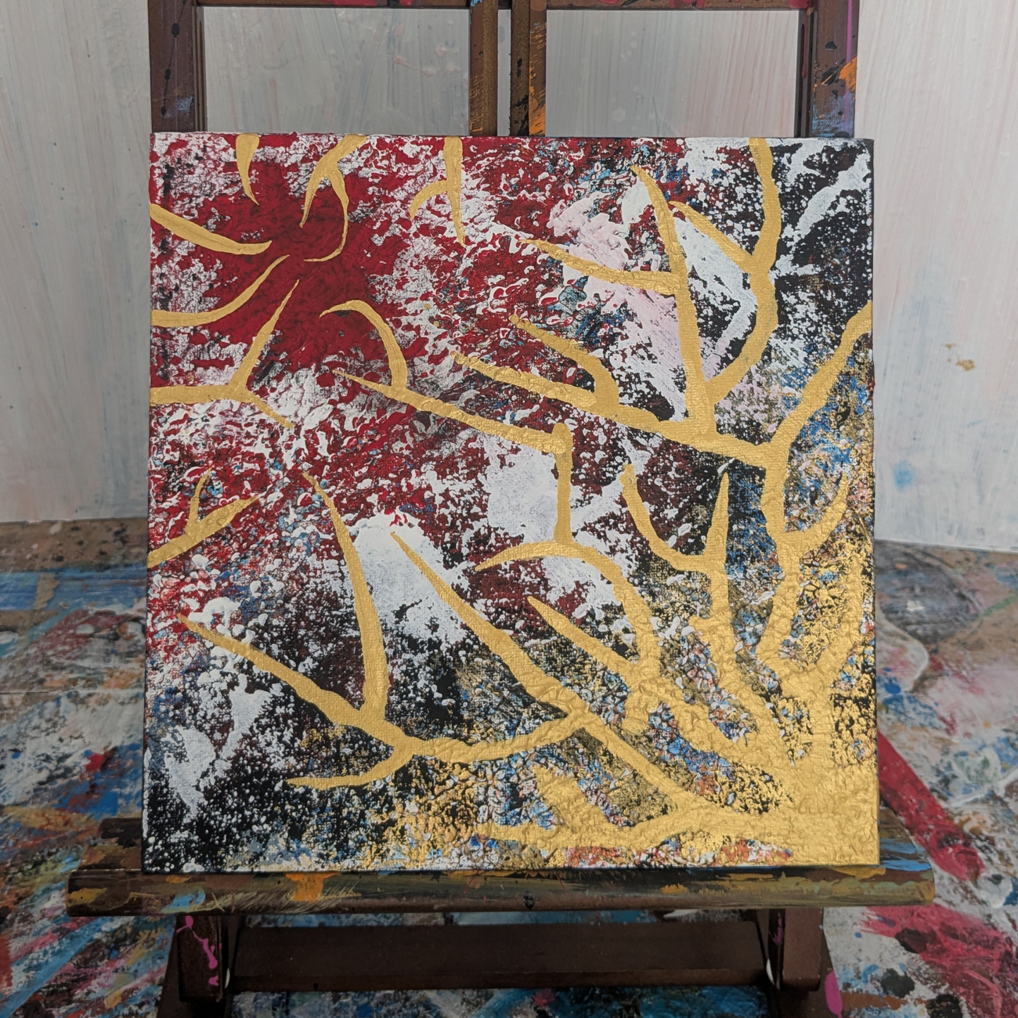 Epineuse traversée - peinture acrylique originale 25x25cm (2025)