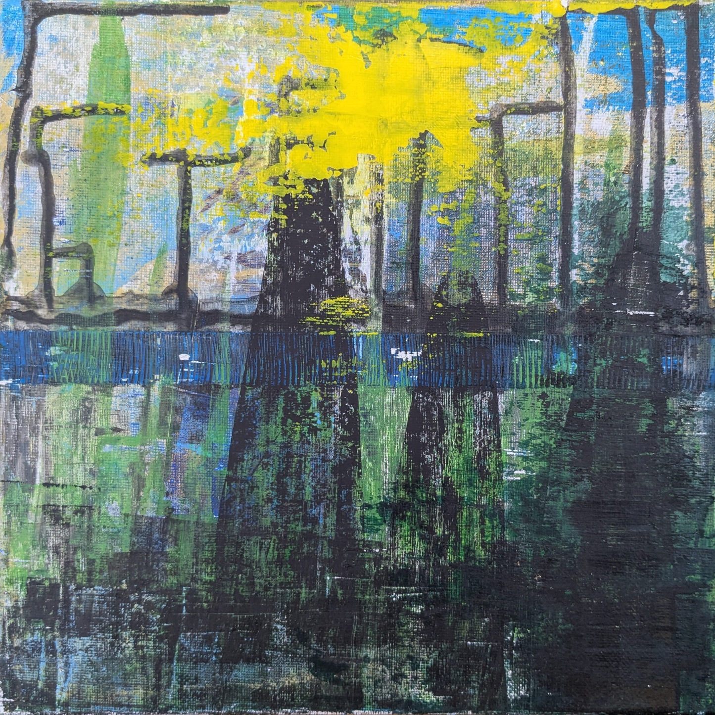 0410B - peinture acrylique originale 25x25cm (2025)