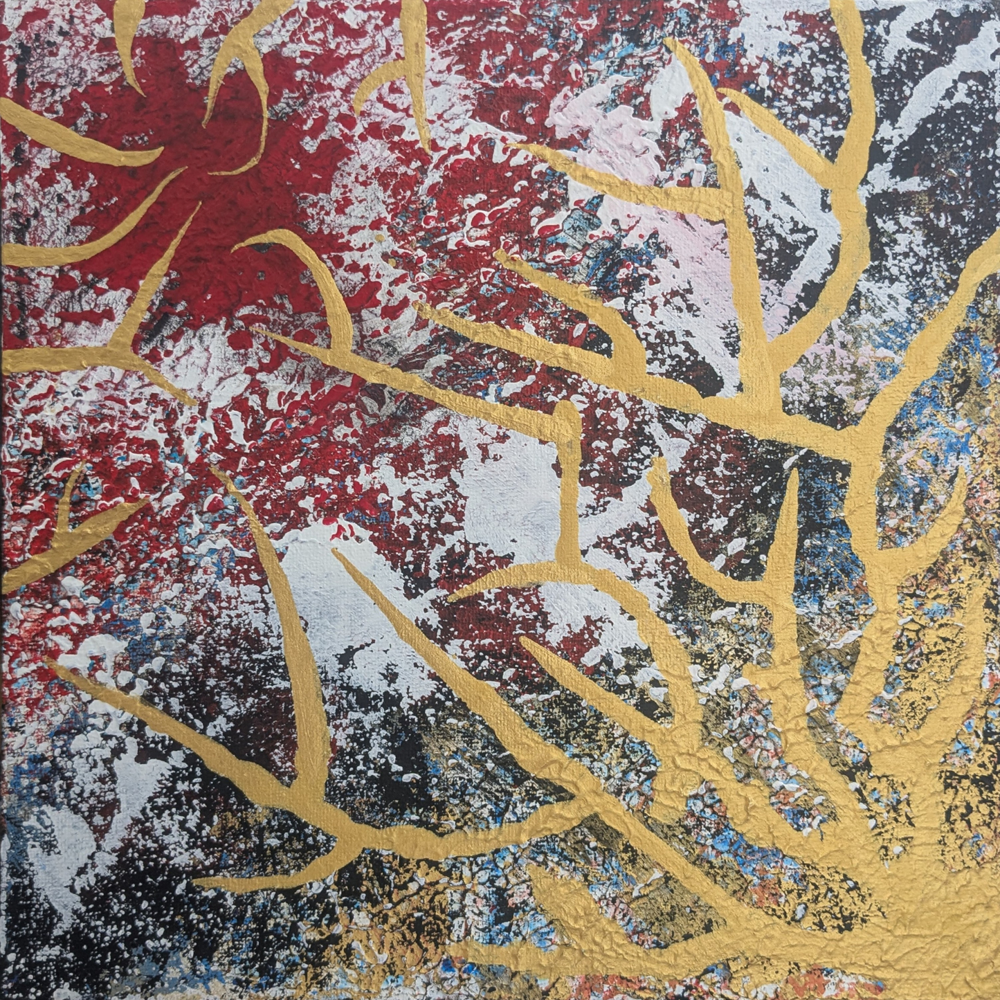 Epineuse traversée - peinture acrylique originale 25x25cm (2025)