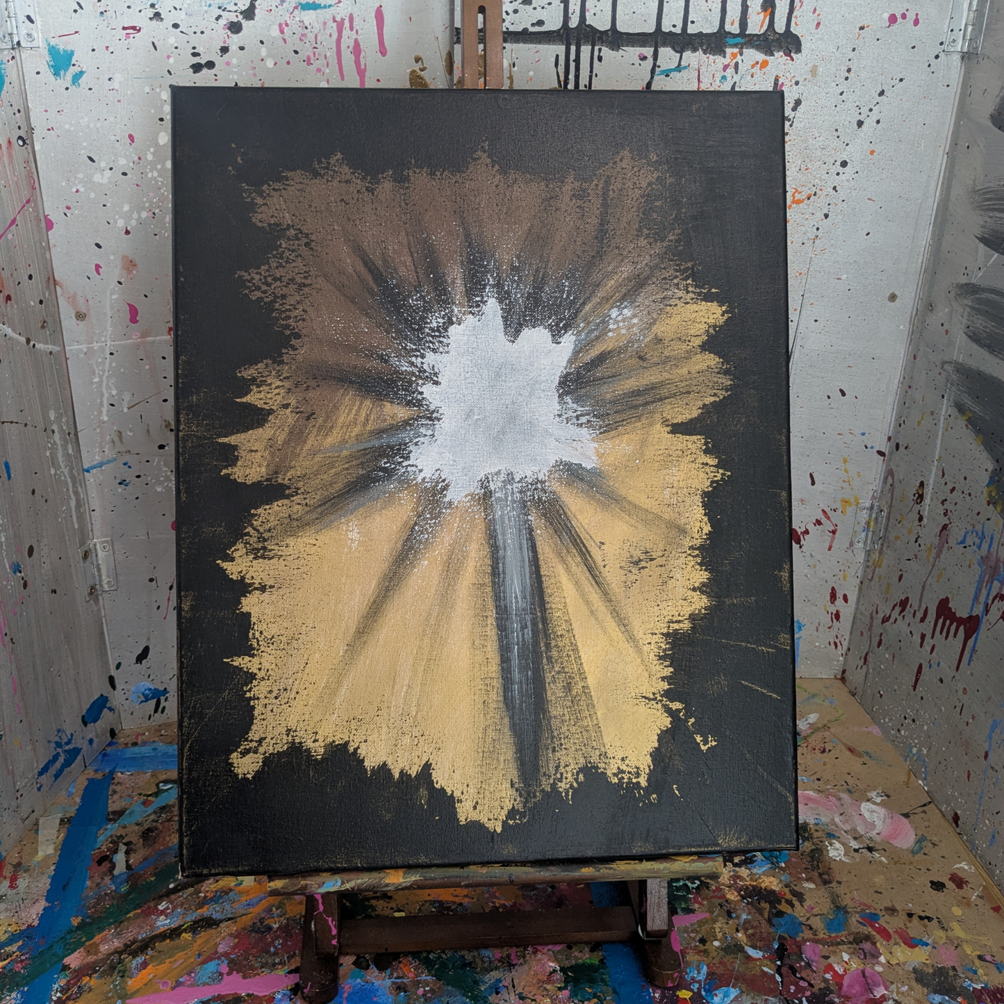 Eclat blanc au travers - peinture acrylique originale 40x50cm (2025)