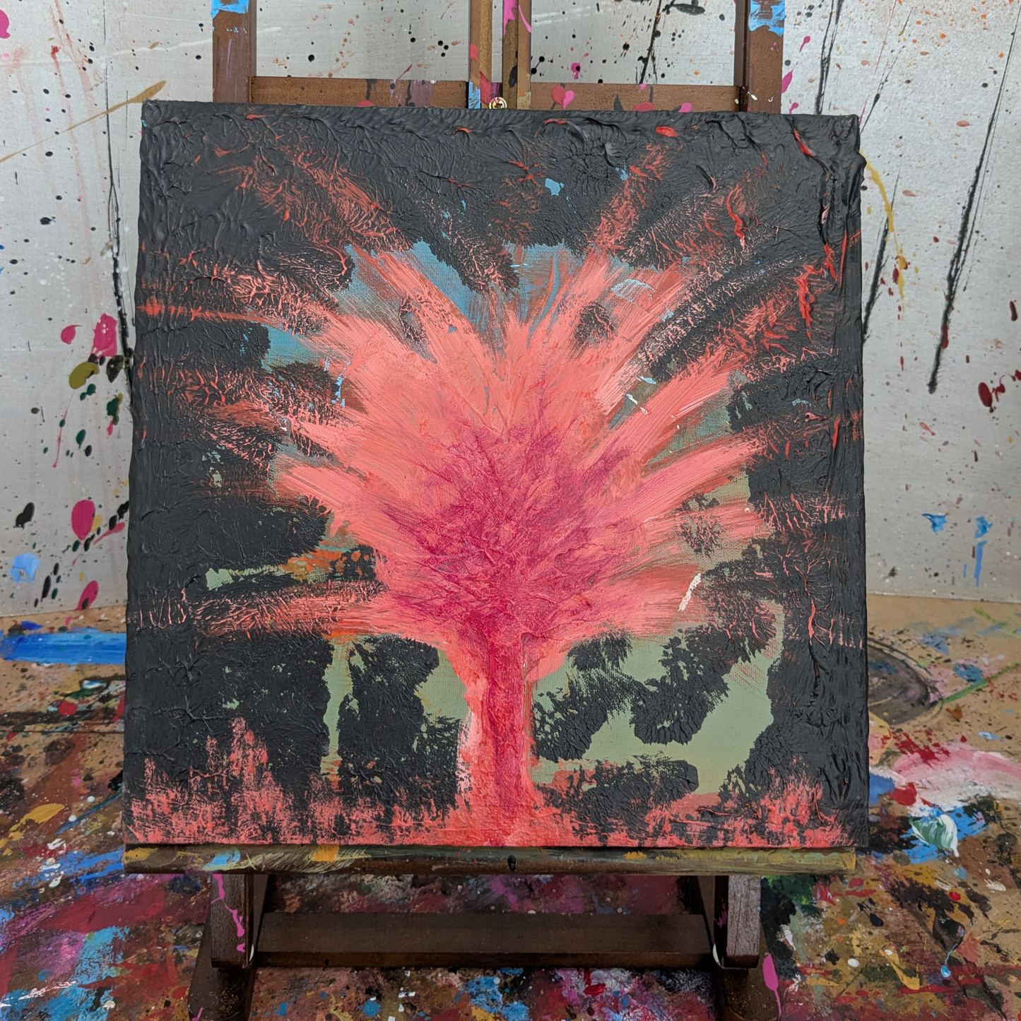 Eclosion de l'arbre - peinture acrylique originale 30x30cm (2025)